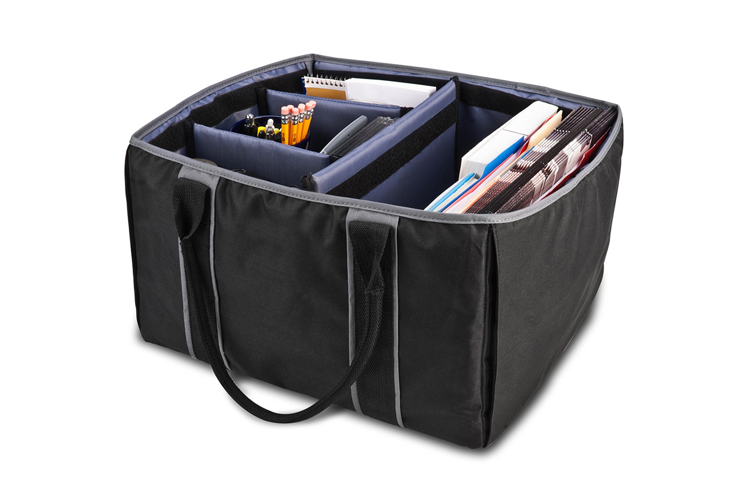 AutoExec AUE14009 Black File Tote Organizer with Insulated Cooler Bag & Tablet Case - Perfect for Office, Travel, and Business Professionals