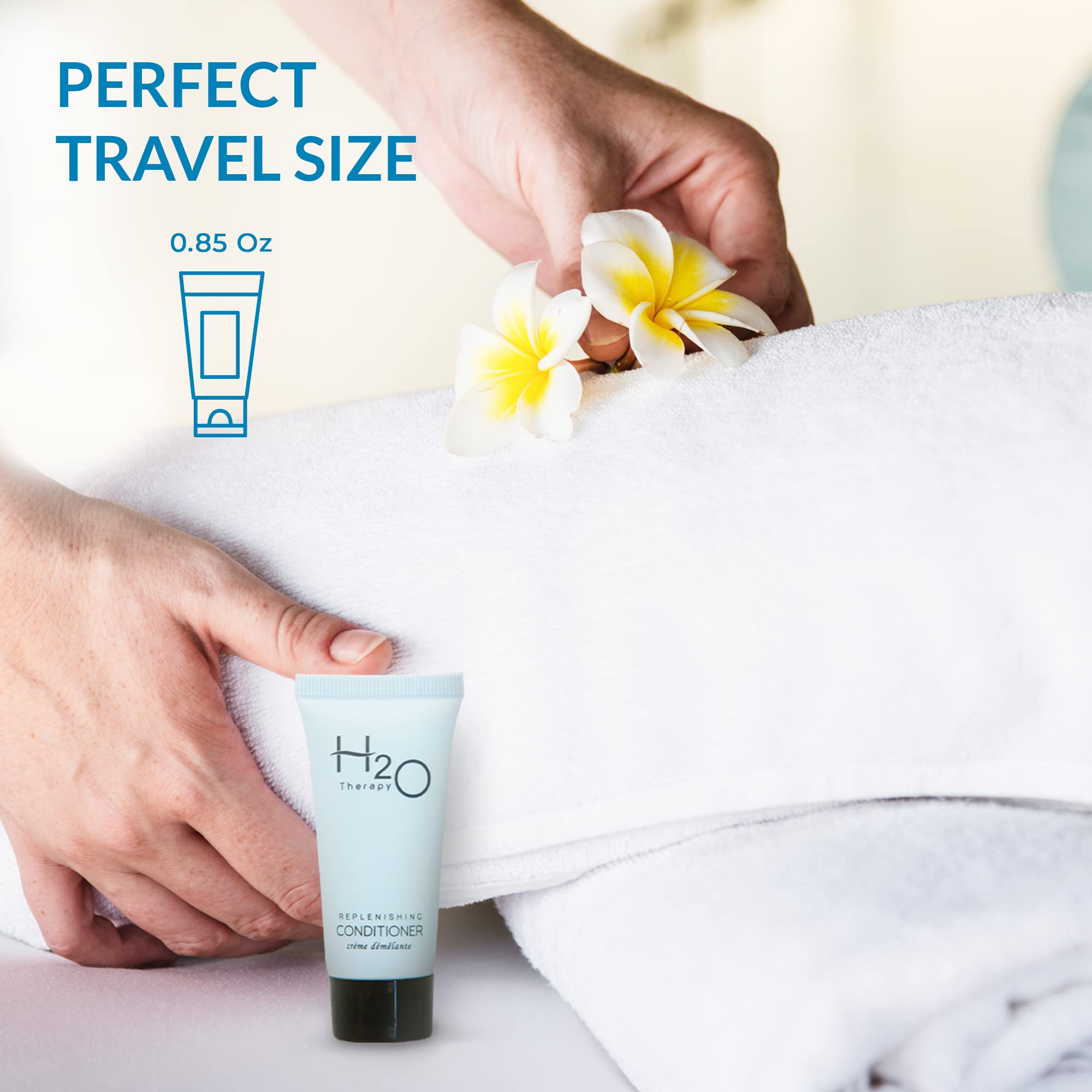 H2O Therapy Conditioner - Travel Size 0.85 oz (Pack of 300) | Hotel & Hospitality Amenities | Perfect for Hotels, Spas, Gyms & Travel Toiletries