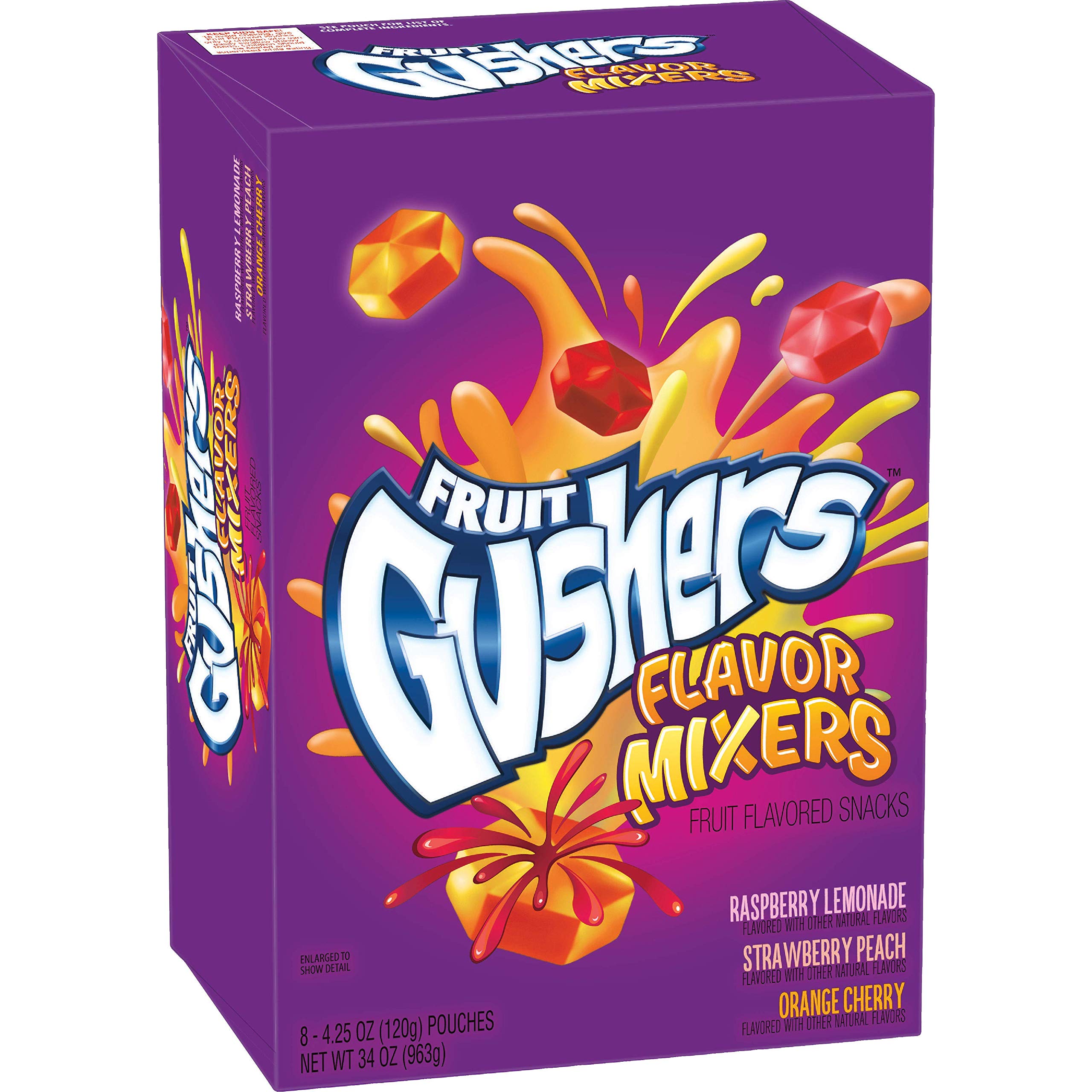 Gushers Flavor Mixers Fruit Snacks - Gluten-Free Variety Pack (8 Pouches x 4.25oz, Pack of 6) | Perfect for School Lunches, Office Snacks & On-the-Go Energy Boost