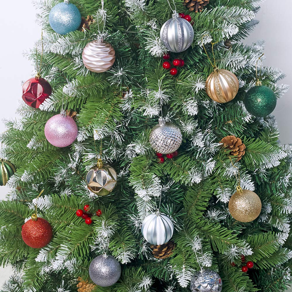 12 Pack Shatterproof Christmas Ball Ornaments - 60mm Blue Hanging Tree Decorations for Holiday, Wedding & Party (Indoor/Outdoor Use) - Perfect for Christmas Trees, Mantels, Wreaths and Festive Home Decor