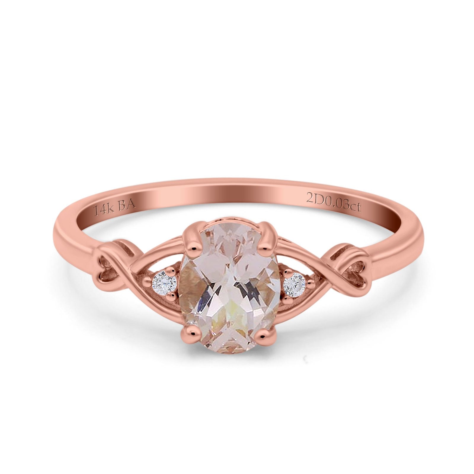 14K Gold 1.24ct Oval Filigree Infinity 8mmx6mm G SI Diamond Engagement Wedding Ring for Women - Elegant Bridal Jewelry, Anniversary Gift, Promise Ring for Her