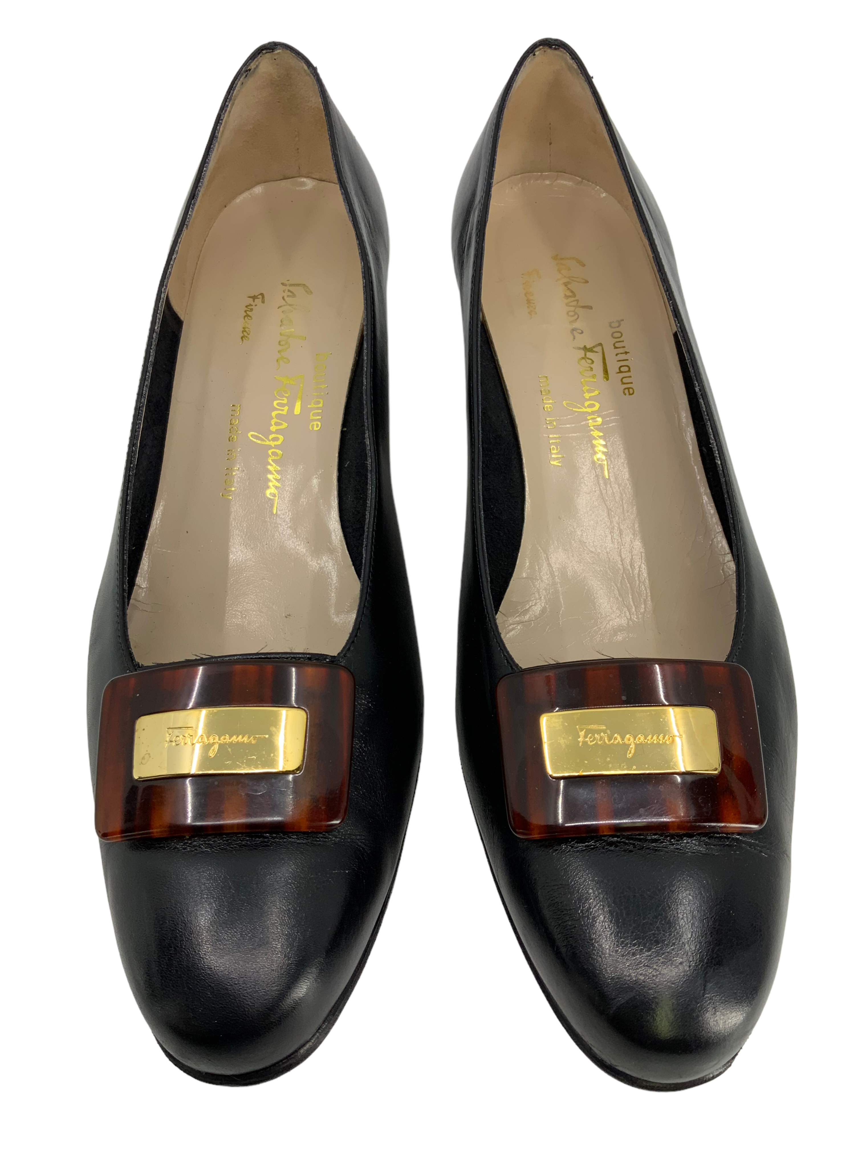 Salvatore Ferragamo Women's Leather Logo Pumps - Size 9.5 US | Luxury Designer Heels for Work, Party & Special Occasions