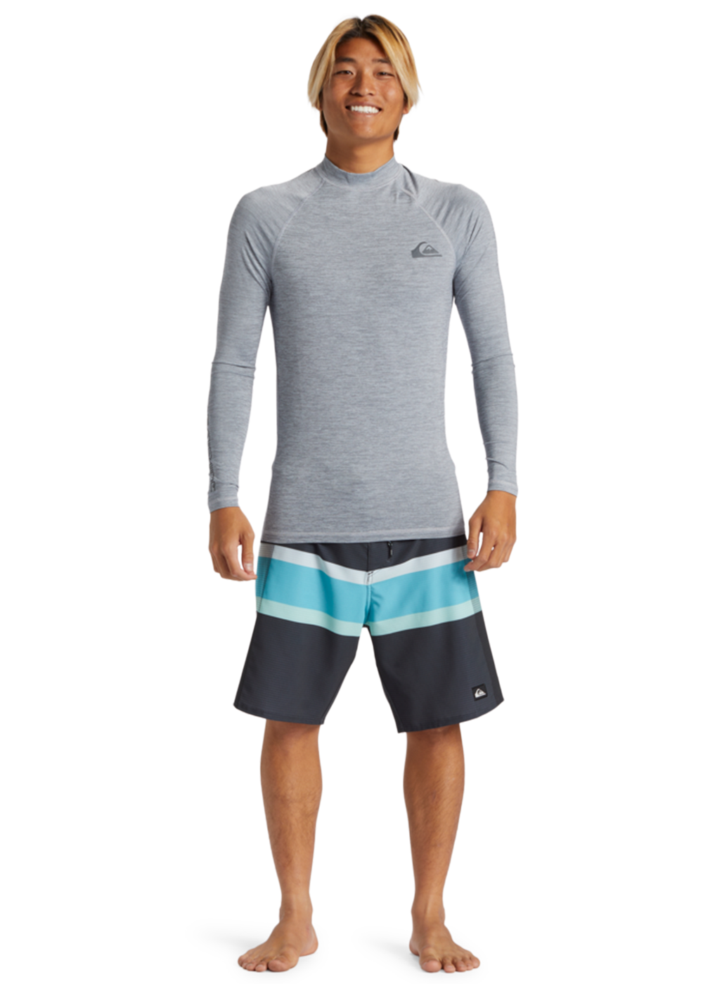 Quiksilver Men's UPF 50+ Long Sleeve Rash Guard Shirt - Sun Protection Surfing, Swimming & Outdoor Activities