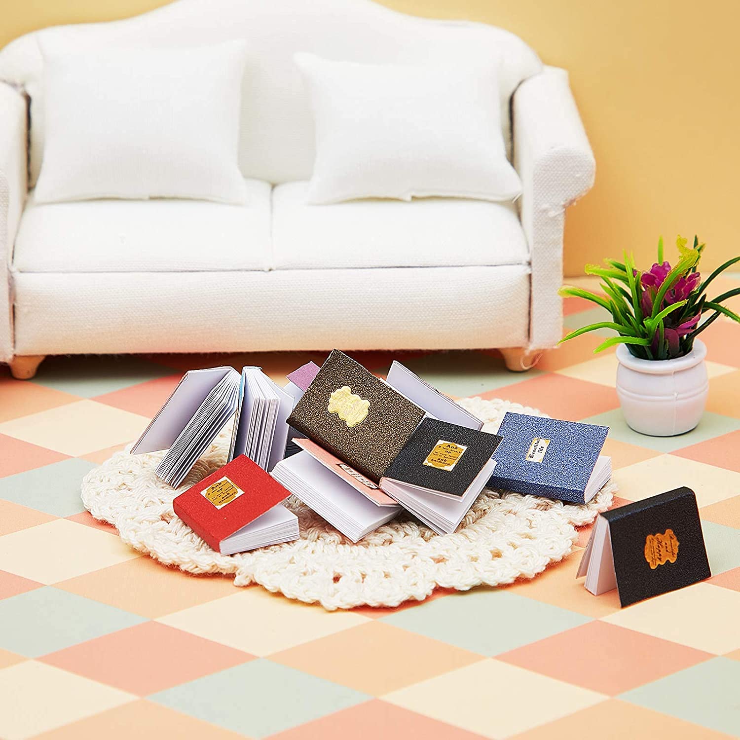 1:12 Scale Miniature Dollhouse Books - 12 Pcs Mini Books Decor for Dollhouse & Toys