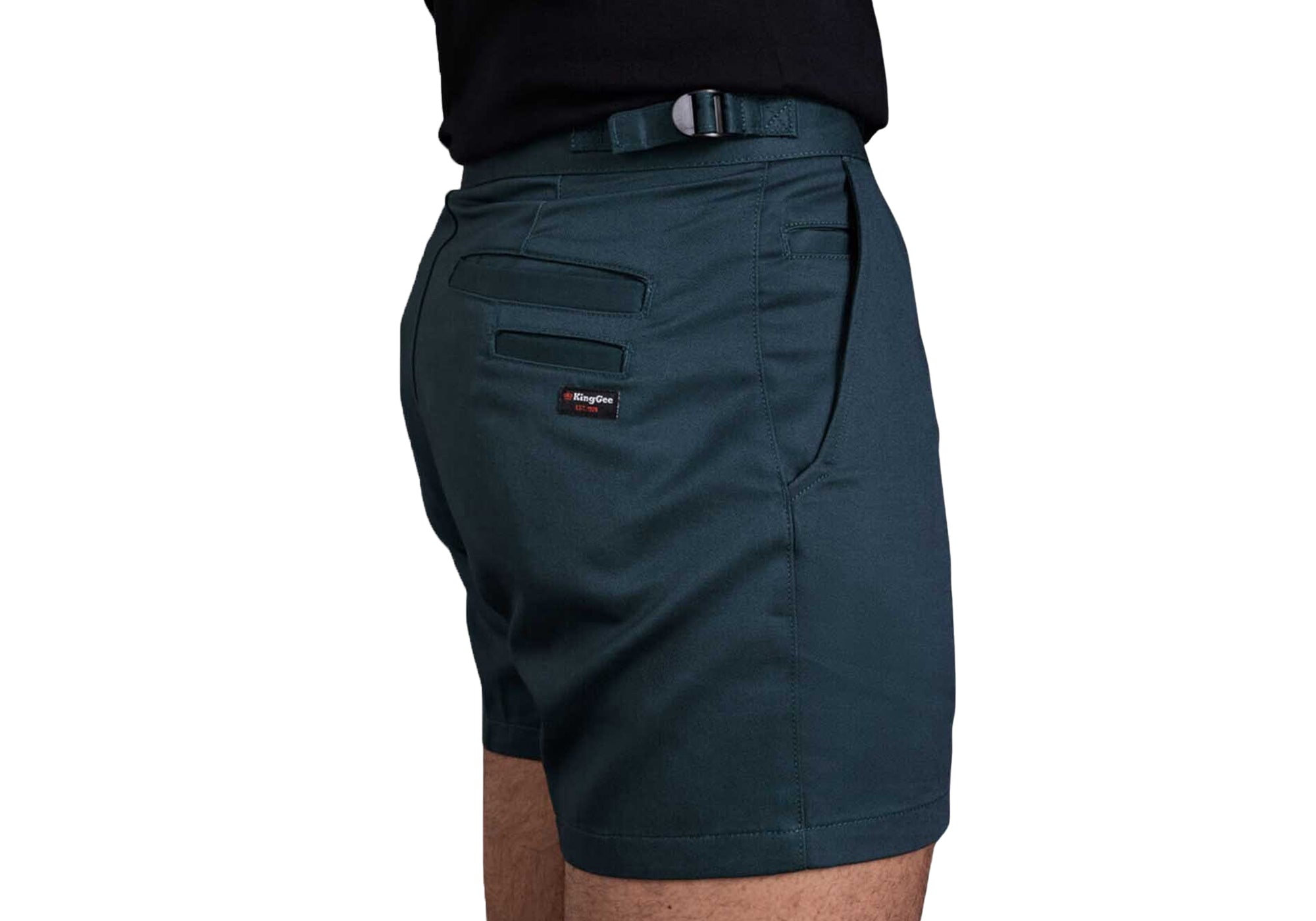 King Gee Men's Originals Side Tab Cotton Drill Work Shorts - Durable Comfort for Construction, Landscaping & Outdoor Work
