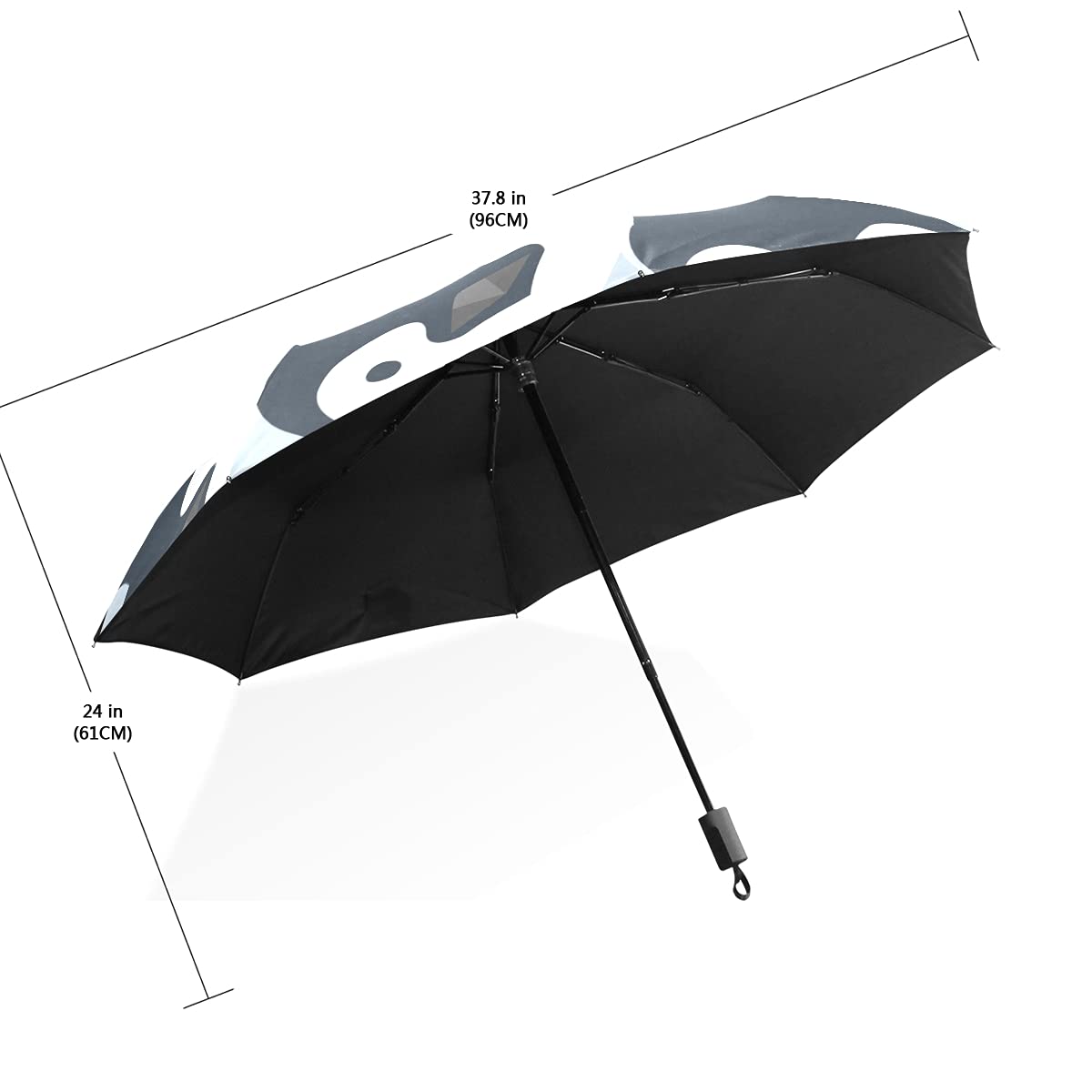 Compact 3-Fold Penguin Umbrella for Kids - White & Black Animal Print Rain Umbrella with Exterior Design, Travel-Ready for Boys & Girls | Perfect for School, Outdoor Adventures & Rainy Days