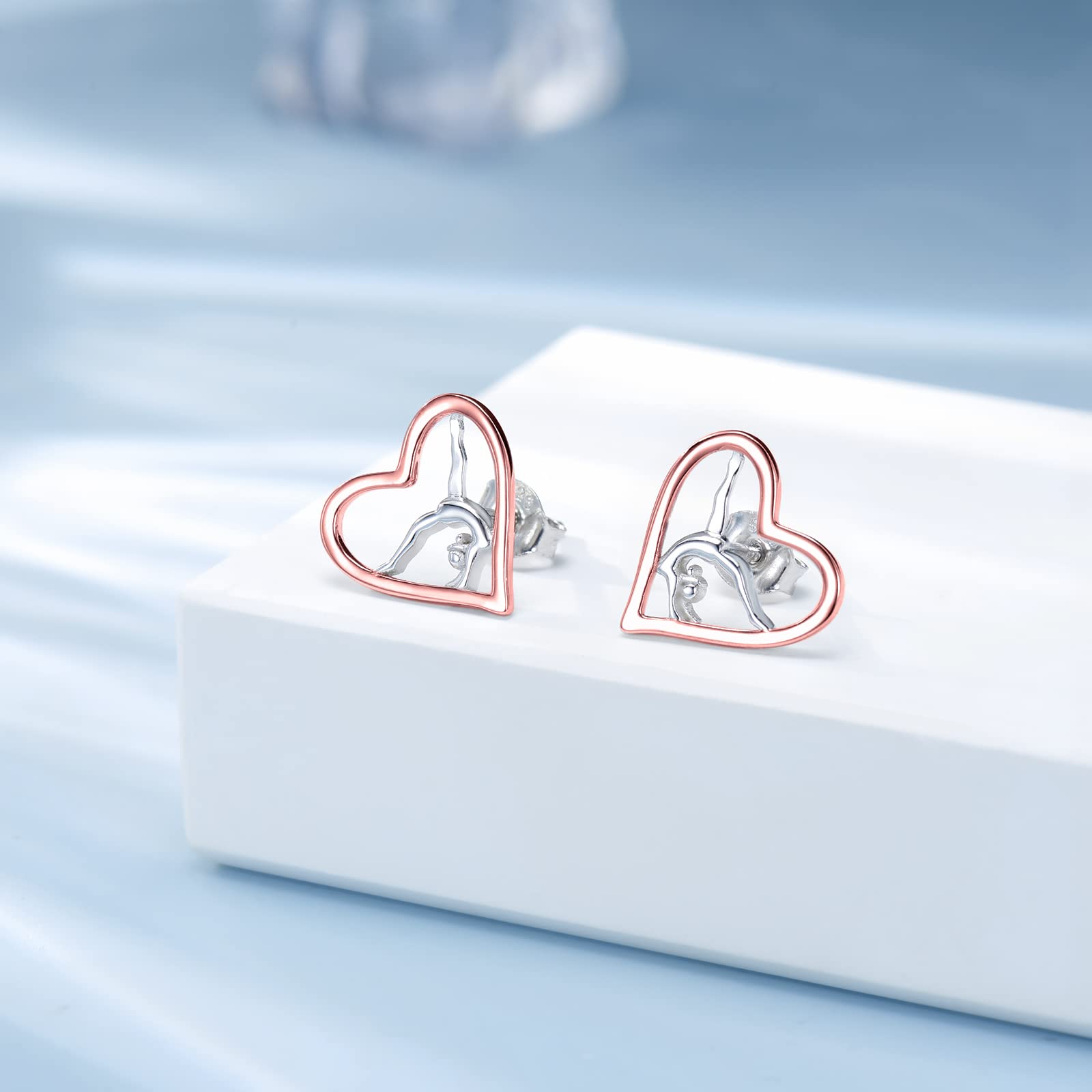 Sterling Silver USA Gymnastics Stud Earrings for Women - 925 Silver Sport Jewelry, Birthday & Christmas Gifts for Gymnasts - Perfect for Training, Competitions & Team Spirit