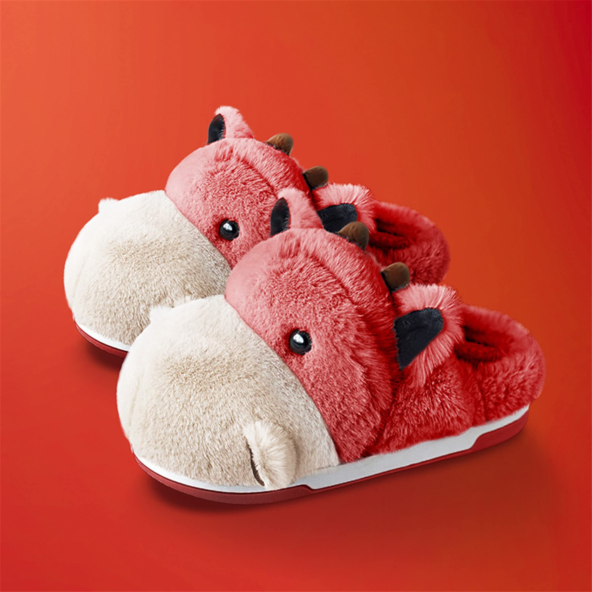 LANFIRE Women's Cute Hippo Animal Slippers - Cozy Fuzzy Plush House Shoes for Winter, Soft Cotton Warm Indoor Slippers - Perfect for Home, Lounge & Gift Giving
