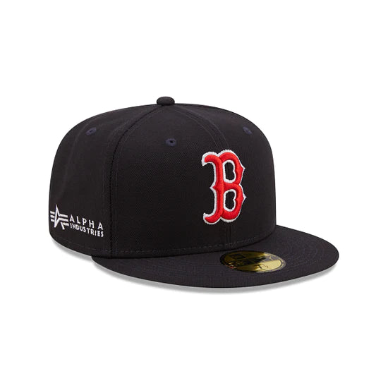 Boston Red Sox Alpha Industry Navy 59FIFTY Fitted Hat for Men - Official MLB Baseball Cap for Games, Sports & Casual Wear