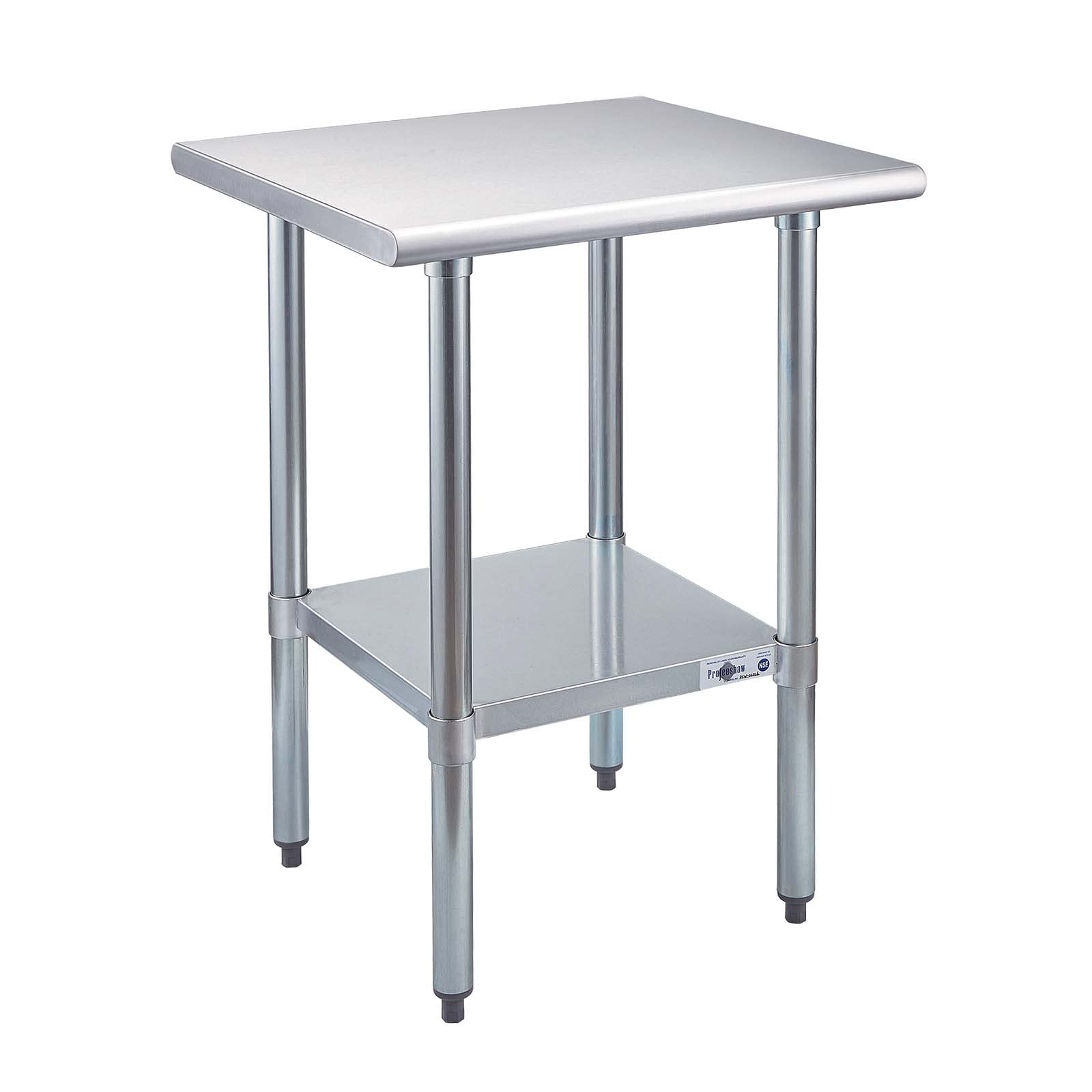 NSF Certified 24x24 Inch Stainless Steel Commercial Prep Table with Undershelf - Heavy Duty Kitchen Workstation for Restaurants, Food Trucks & Catering Services