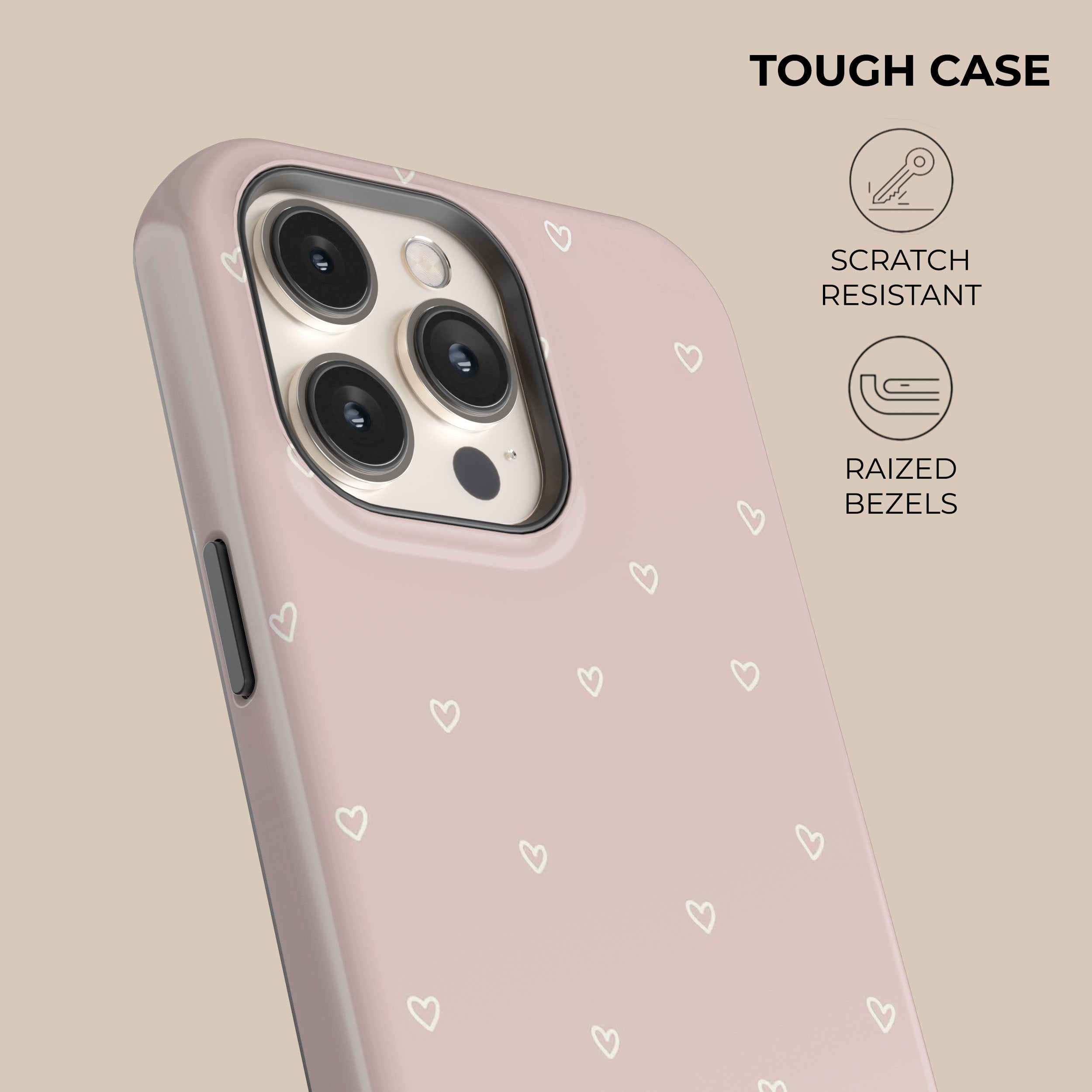 Sweet Hearts Cute Heart Pattern Phone Case for iPhone 15 14 13 12 Pro Max XR XS - Romantic Valentine's Gift for Her, Perfect for Date Nights & Couple Photos
