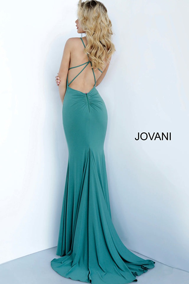 Jovani 00512 V-Neck Fitted Evening Gown - Elegant Formal Dress for Prom, Homecoming & Special Occasions