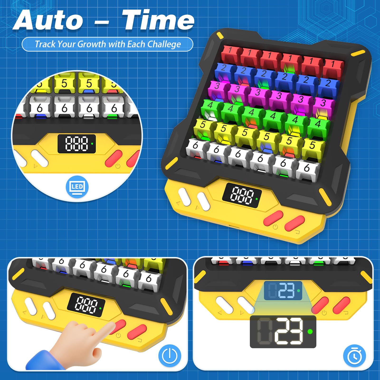 Mostop Smart Sudoku Puzzle Game - Electronic Brain Teaser Toy with 3500+ Challenges for Kids & Adults - Perfect Travel Game & Birthday Gift for Boys & Girls - Fun Learning Activity for Home, Office & Road Trips