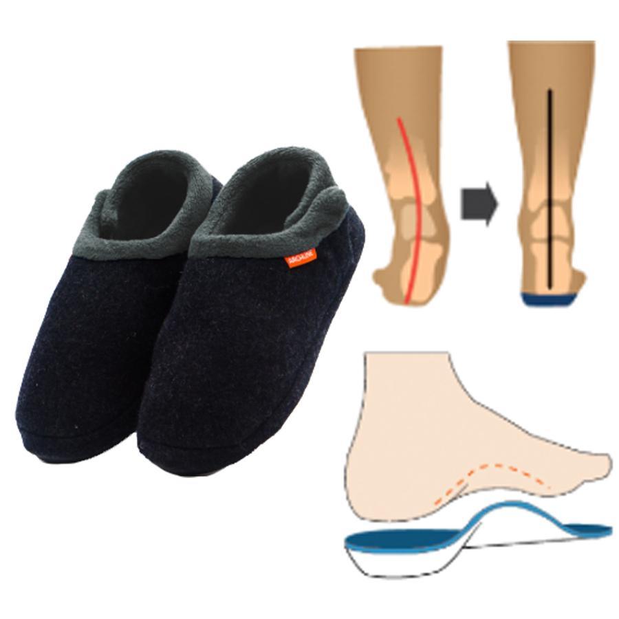Archline Orthotic Slippers for Women & Men - Adjustable Strap Support for Plantar Fasciitis, Flat Feet & Heel Pain - Comfortable Grey House Shoes for Indoor & Outdoor Use