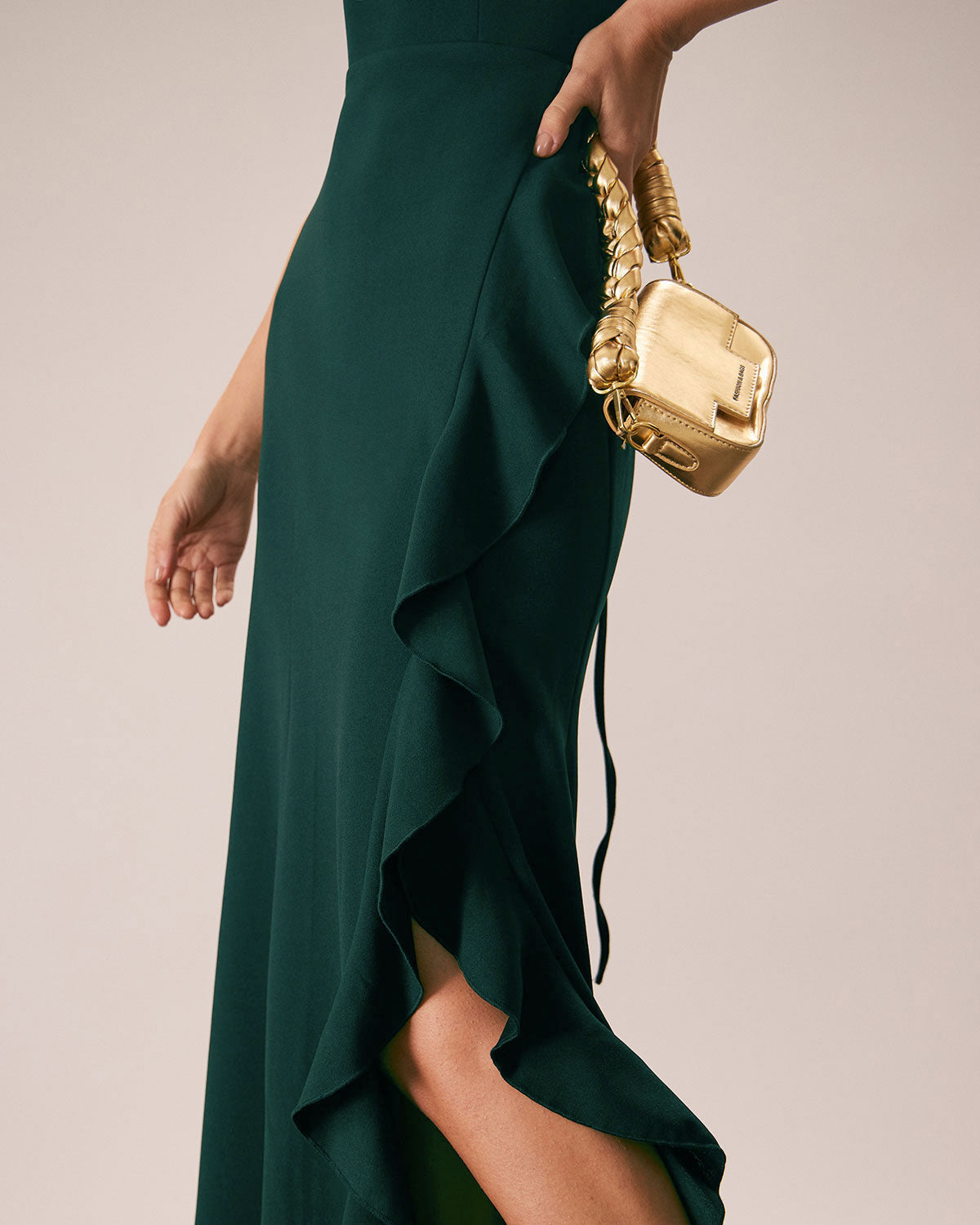 Elegant Green Ruffle Cross Back Strap Maxi Dress for Women - Perfect for Summer Beach Vacations, Weddings & Boho Chic Outfits