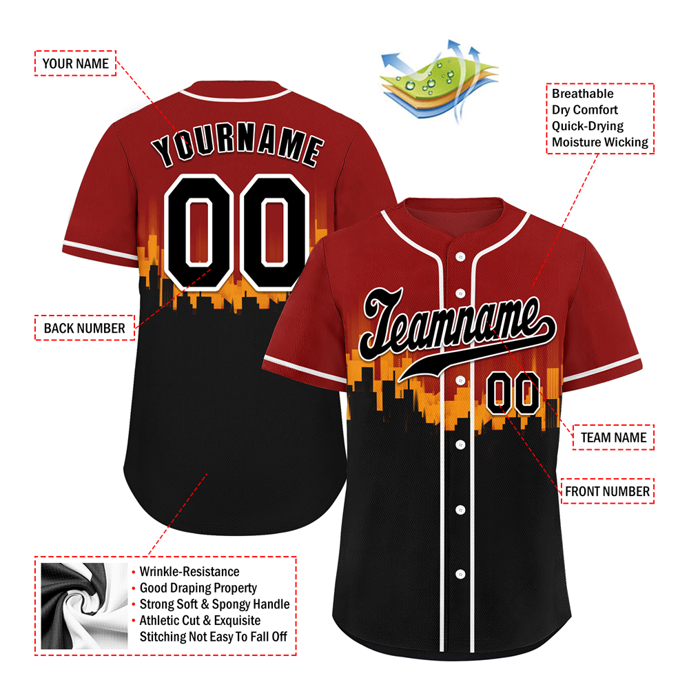 Custom Brown & Black Authentic Baseball Jersey - City Edition | High-Quality MLB Style Jersey for Men & Women | Perfect for Games, Fan Events & Casual Wear