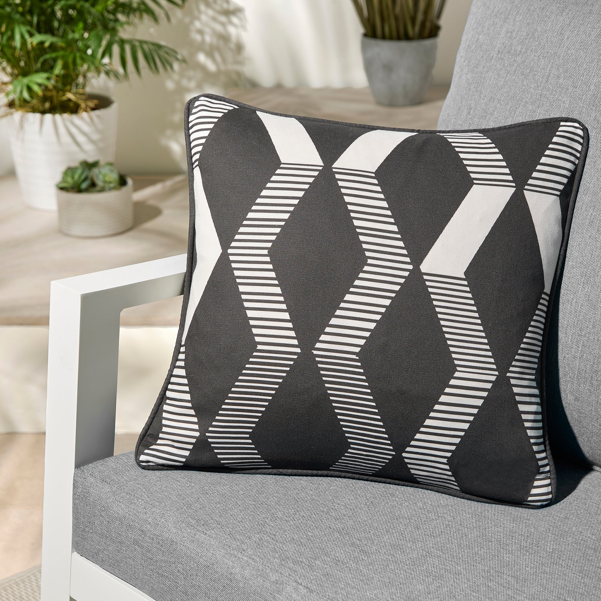Premium Fusion Rico Outdoor Cushion - Waterproof & UV Resistant Black Patio Cushion for Garden, Poolside, and Deck Furniture - Comfortable & Durable Outdoor Seating Solution