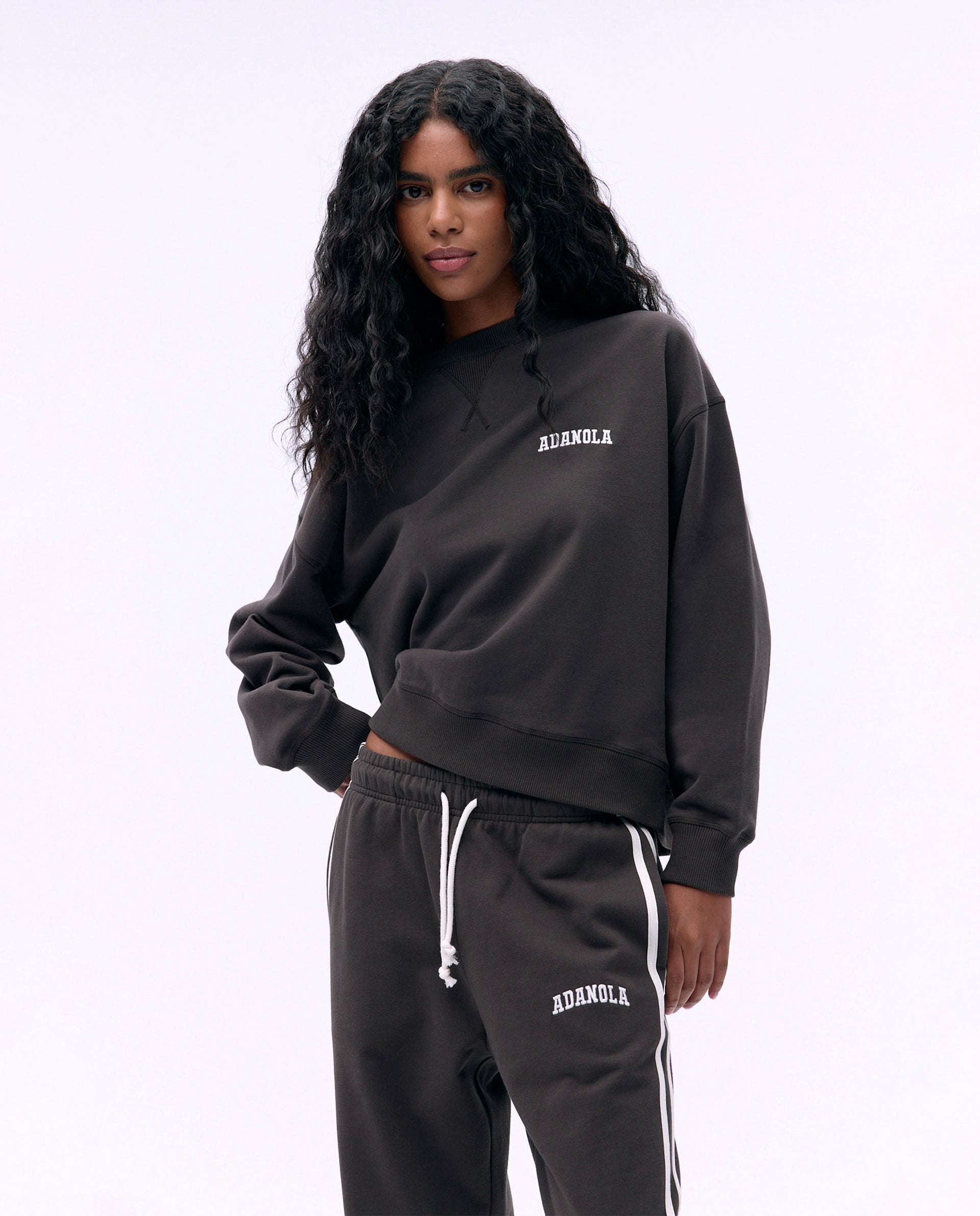 Varsity Loose Fit Sweatshirt for Men & Women | Coffee Brown & Marshmallow White Colors | Casual Wear, College Style, Street Fashion
