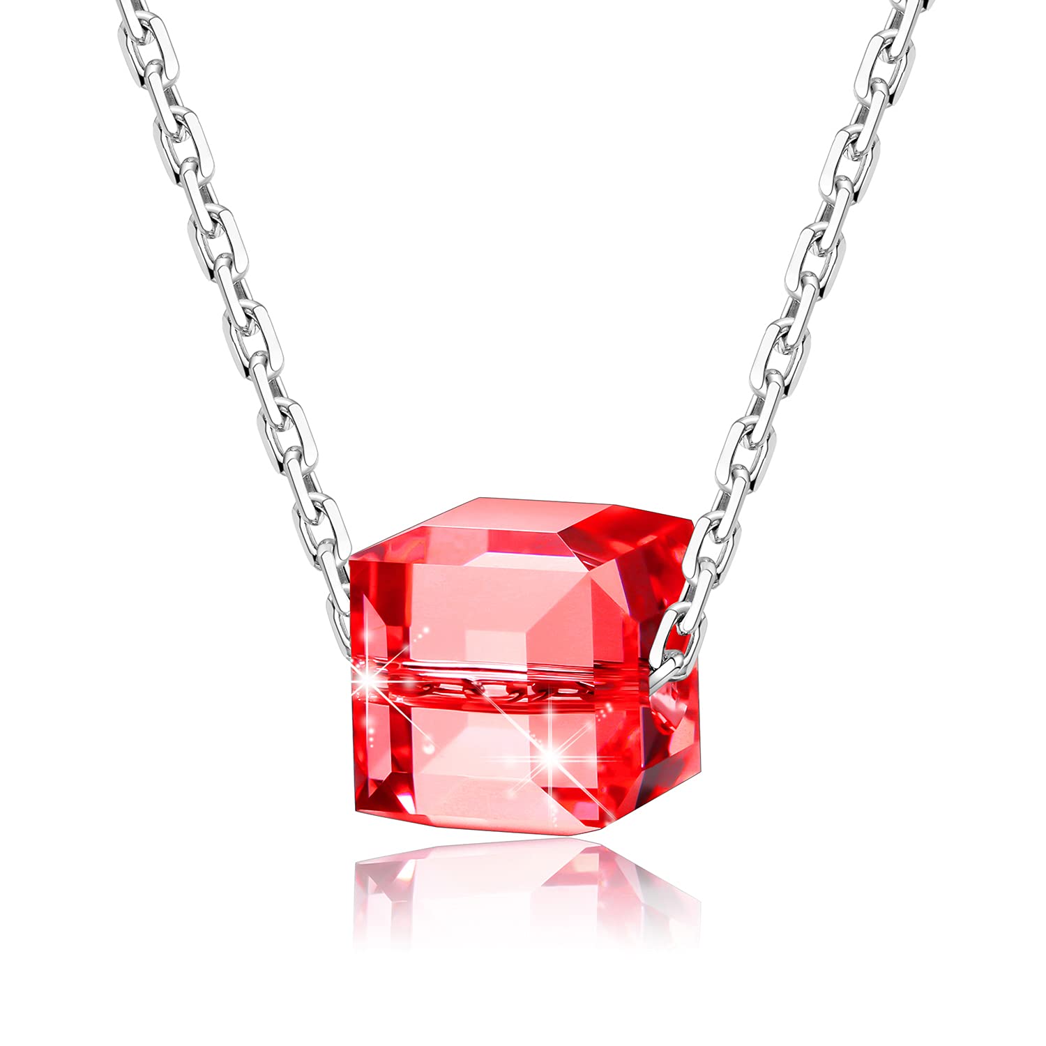 925 Sterling Silver Necklace with Austrian Crystal Pendant - Elegant Gift for Her (Perfect for Anniversaries & Special Occasions)