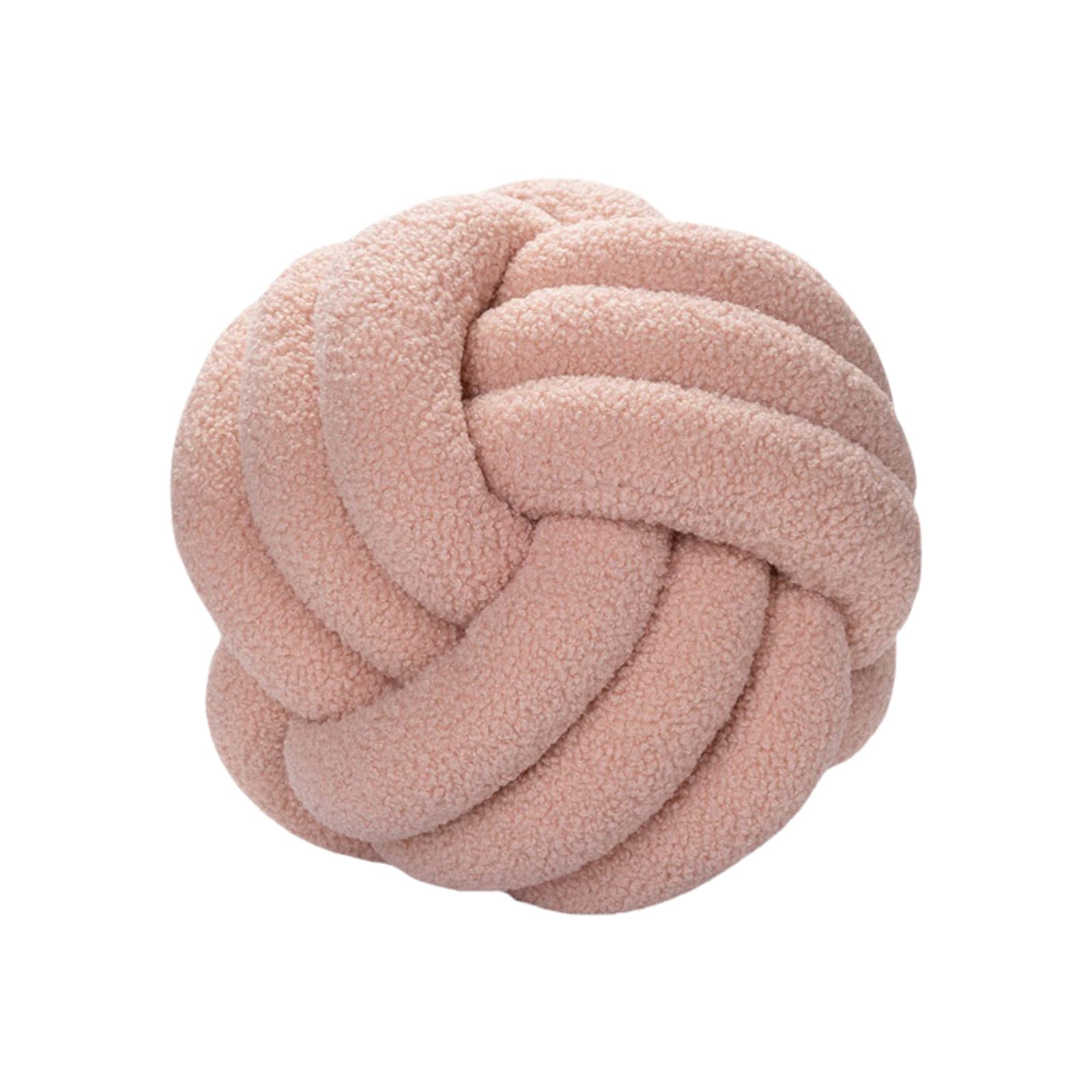 ZHDOKA Handmade Lamb Wool Knot Ball Pillow - Ultra Soft 11x11 Inch Knotted Throw Pillow for Sofa, Bed & Waist Support - Cozy Home Decor & Plush Cushion for Living Room, Nursery & Office Relaxation