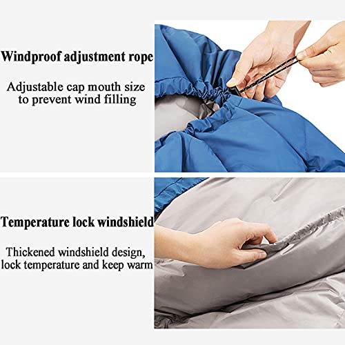 Velvet Sleeping Bag for Adults - Thickened Cold-Proof Winter Sleeping Bag for Camping, Hiking & Mountaineering | 4 Season Outdoor Gear - Blue | Perfect for Backpacking, Travel & Emergency Preparedness