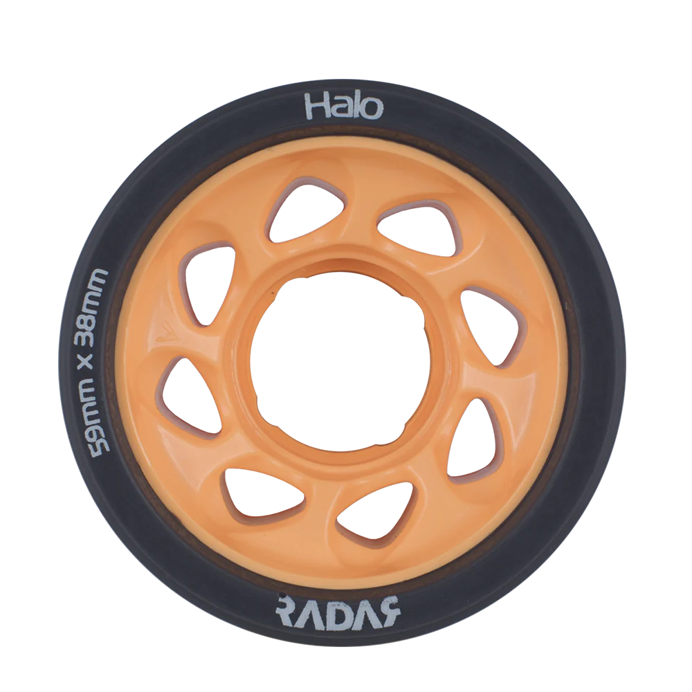 Radar Halo Wheels 59mm 4 Pack - Premium Skateboard Wheels for Smooth Riding & Tricks | Perfect for Street Skating, Park & Vert Ramps