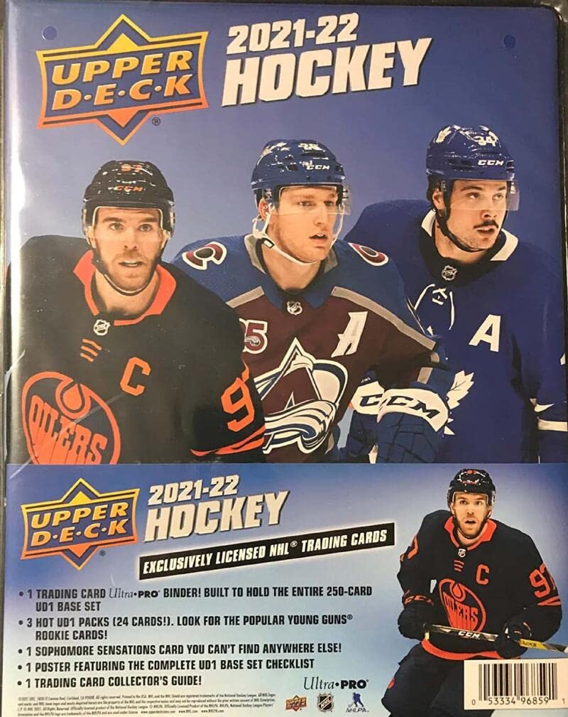 2021-22 Upper Deck Series 1 Hockey Starter Kit Binder Set - Complete Hockey Card Collection for NHL Fans - Perfect for Trading, Collecting & Displaying at Home or Games