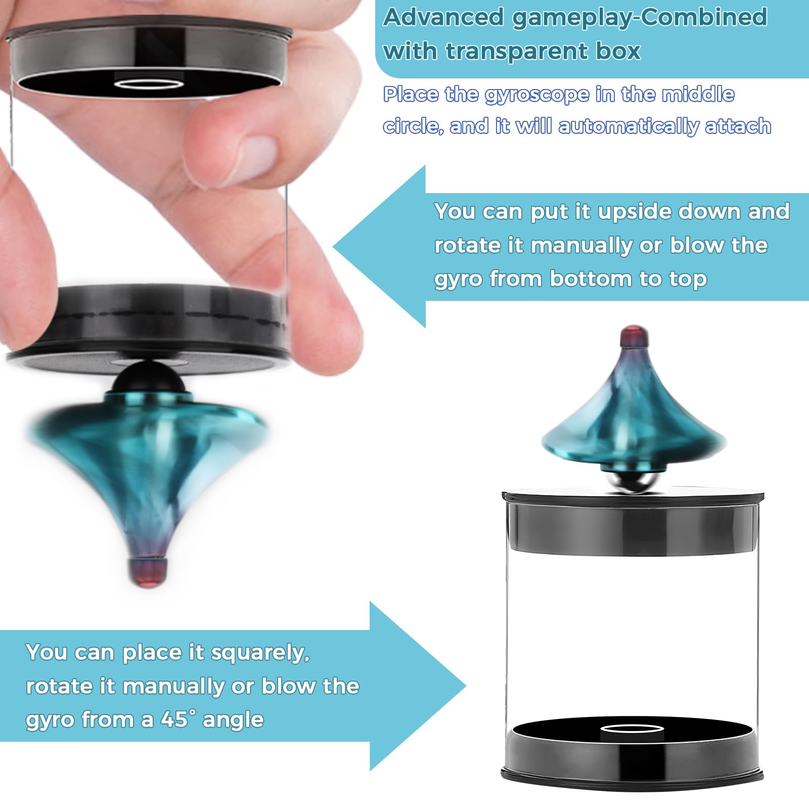 Premium Spinning Top Gyroscope Toy - Stress Relief Desk Toy for Adults & Kids, Perfect Balance Gradient Design - Great for Birthday, Halloween, Christmas Party Favors - Fun Educational STEM Toy for Boys & Girls Ages 6+ - Perfect for Office Stress Relief, Classroom Learning & Family Game Nights