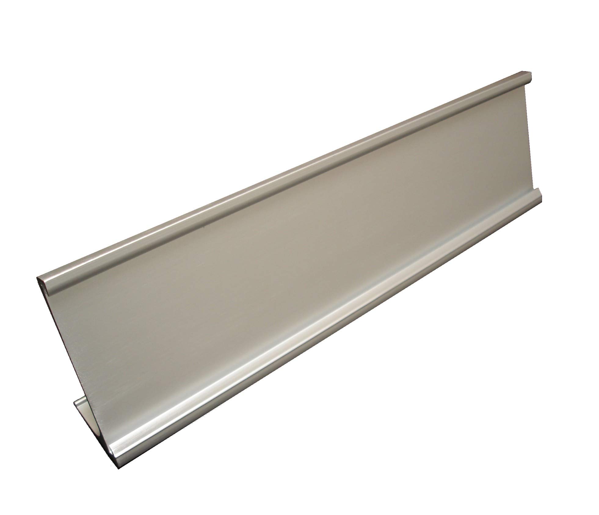 Elegant Matte Silver Desk Name Plate Holders (2x8) - Perfect for Office, Reception, or Home Workspace Organization