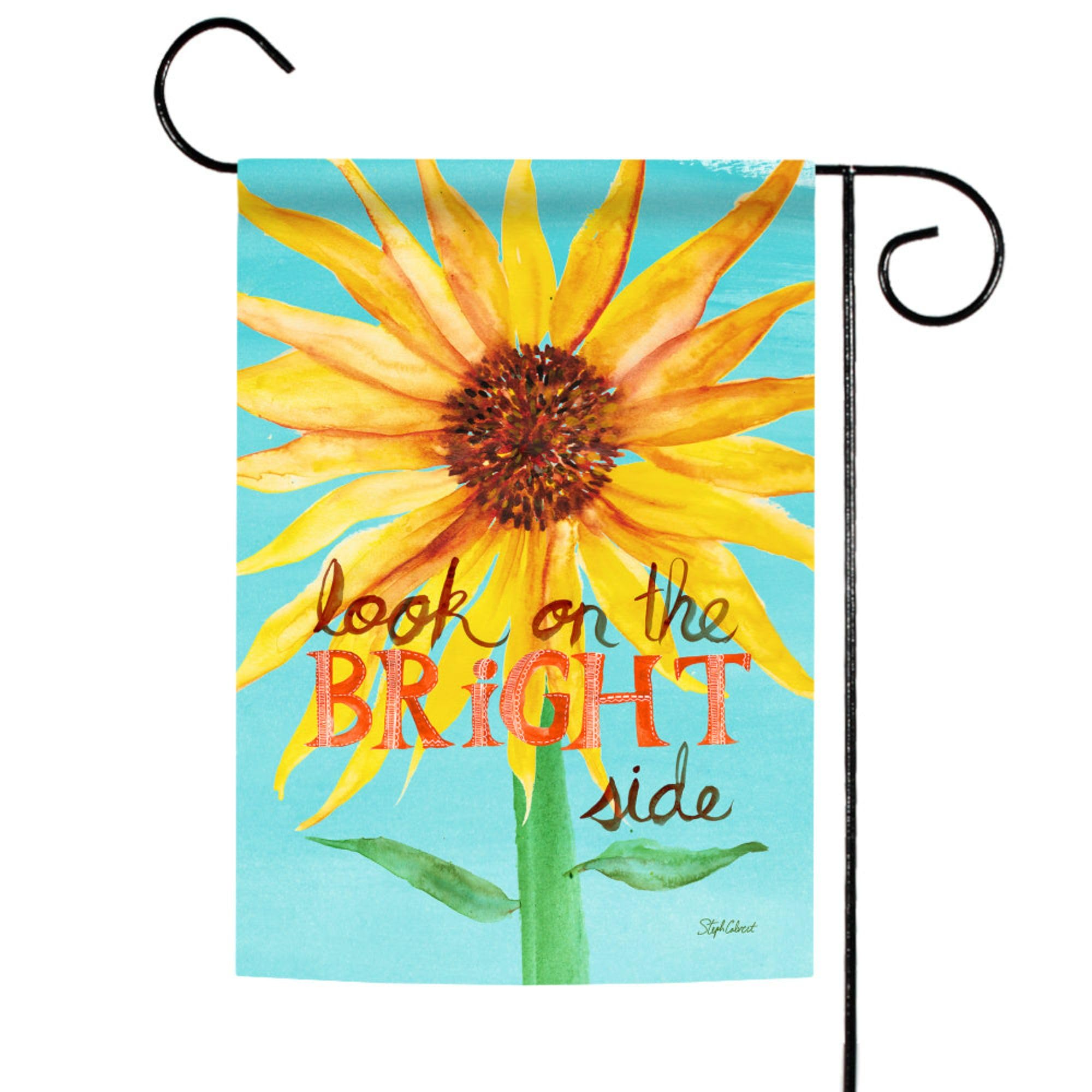 Toland Home Garden Look on the Bright Side Double Sided Sunflower Garden Flag - 12x18 Inch Positive Outdoor Yard Decoration for House, Porch & Spring Summer Decor