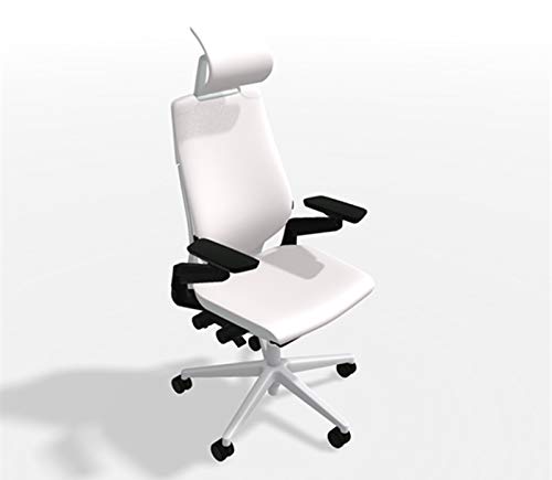 Steelcase Gesture Ergonomic Office Chair with Adjustable Headrest & Lumbar Support - Bo Peep Gravel Fabric, Platinum Frame (Light/Light) - Perfect for Home Office & Workspaces