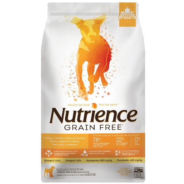Nutrience Grain Free Turkey, Chicken & Herring Dry Dog Food - 10kg (22 lbs) Premium High Protein Recipe for Adult Dogs - Perfect for Sensitive Stomachs & Active Pets