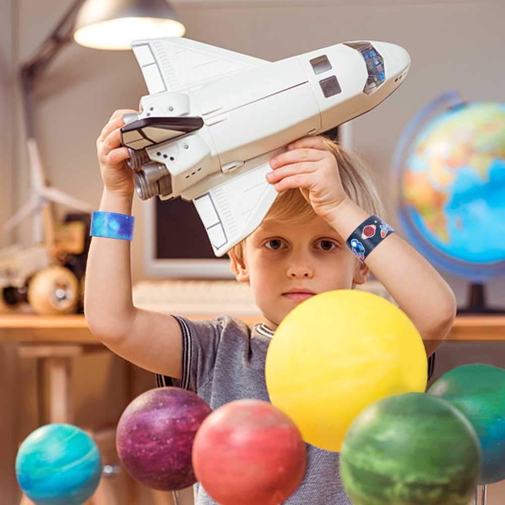 48 Pcs Space Slap Bracelets - Planet Design Snap Bands for Kids, Classroom Prizes, Outer Space Party Favors & Decorations - Perfect for Birthday Parties, School Rewards & Cosmic Themed Events