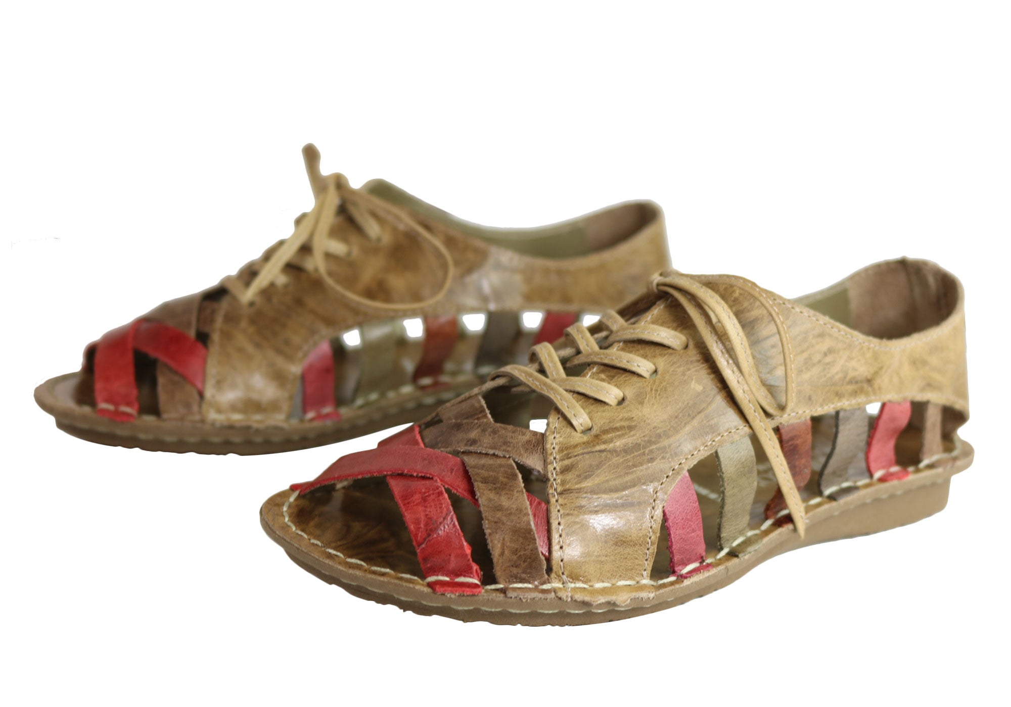 Andacco Petuna Women's Comfortable Flat Leather Sandals - Handmade in Brazil - Perfect for Beach, Vacation & Summer Outfits