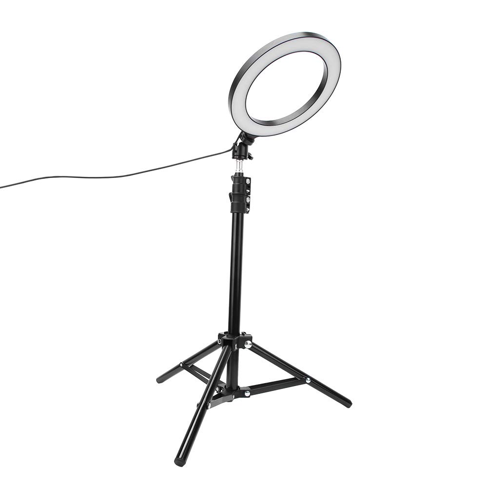 Dimmable LED Ring Light with Phone Holder - for Selfie, Makeup & Live Streaming
