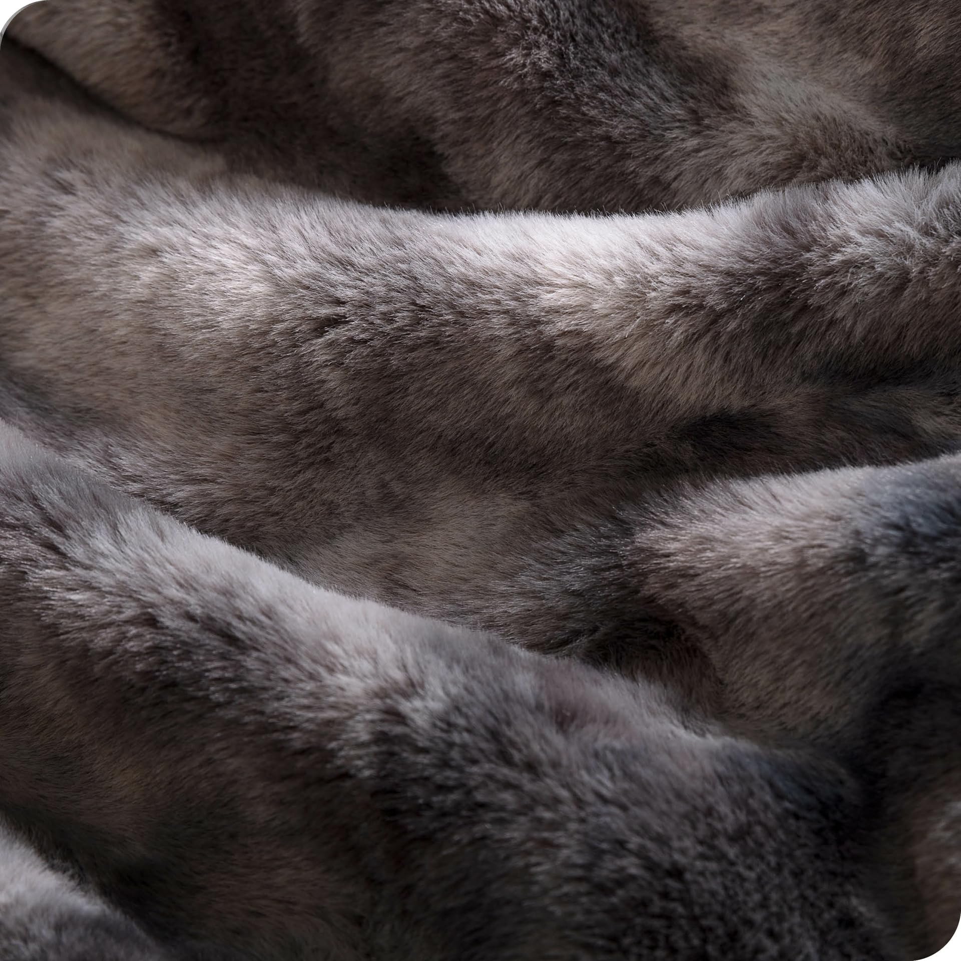 Bare Home Faux Fur Blanket - Ultra Soft Luxury Throw Blanket for Couch, Bed & Sofa - Fluffy Cozy Warm Decorative Blanket 80x60 Inches (Oversized Grey Tie Dye) - Perfect for Winter Nights, Movie Time & Home Decor