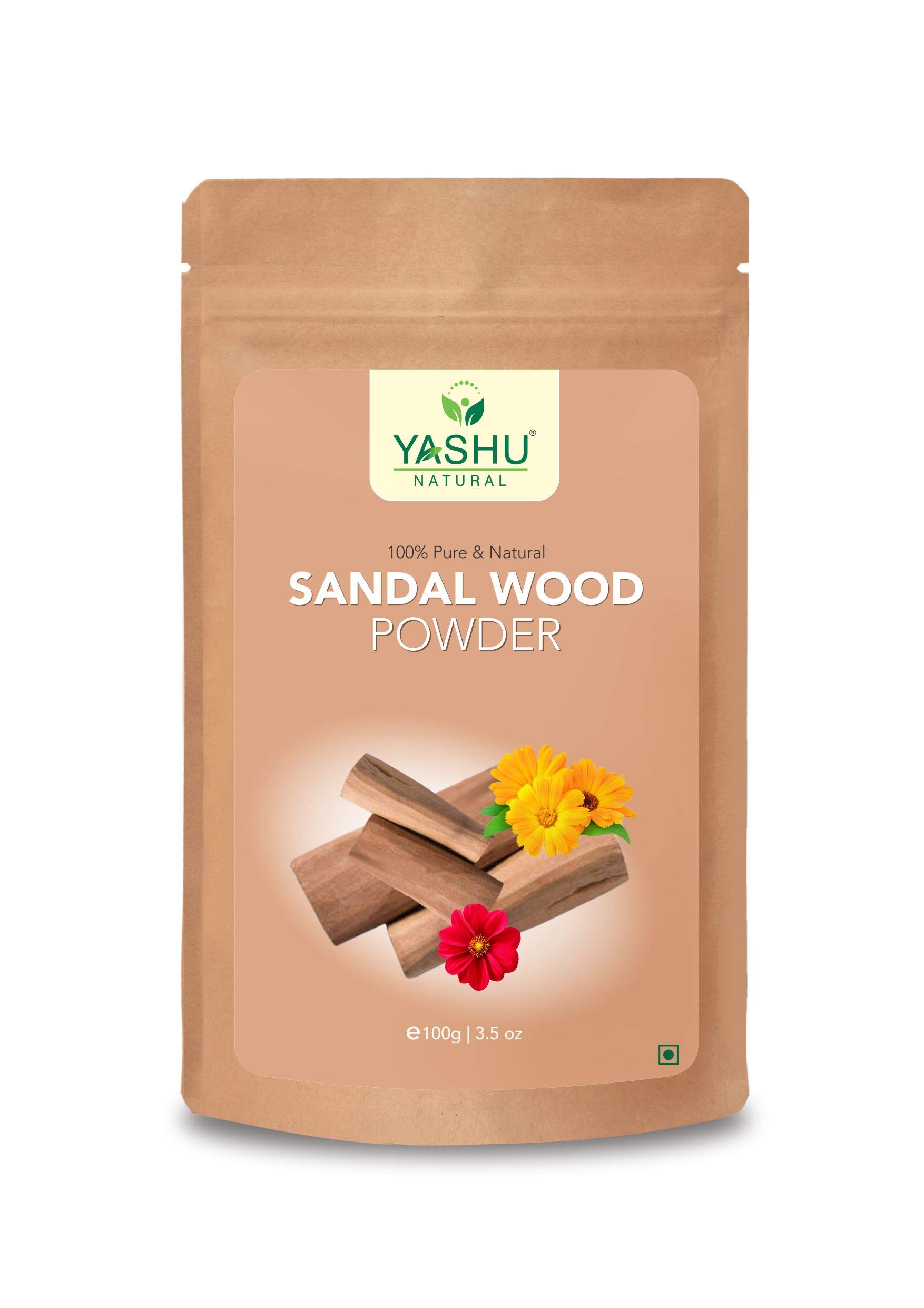 Pure Sandalwood Powder for Natural Glow & Detan | 100g Organic Chandan Face Pack for Oil Control & Skin Brightening | Perfect for DIY Face Masks, Aromatherapy & Relaxation