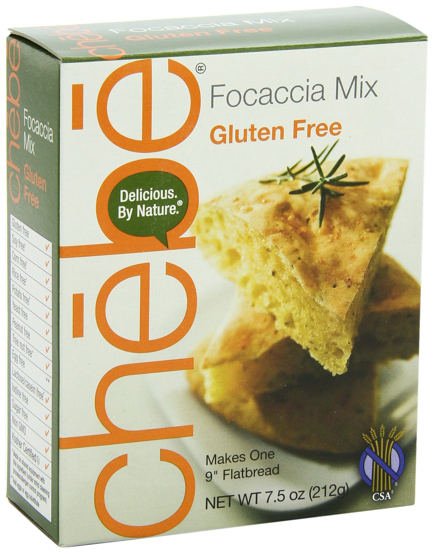 Gluten Free Chebe Bread Focaccia Flat Bread Mix - 7.5 Oz (Pack of 8) | Vegan, Non-GMO | Perfect for Sandwiches, Pizza & Mediterranean Meals
