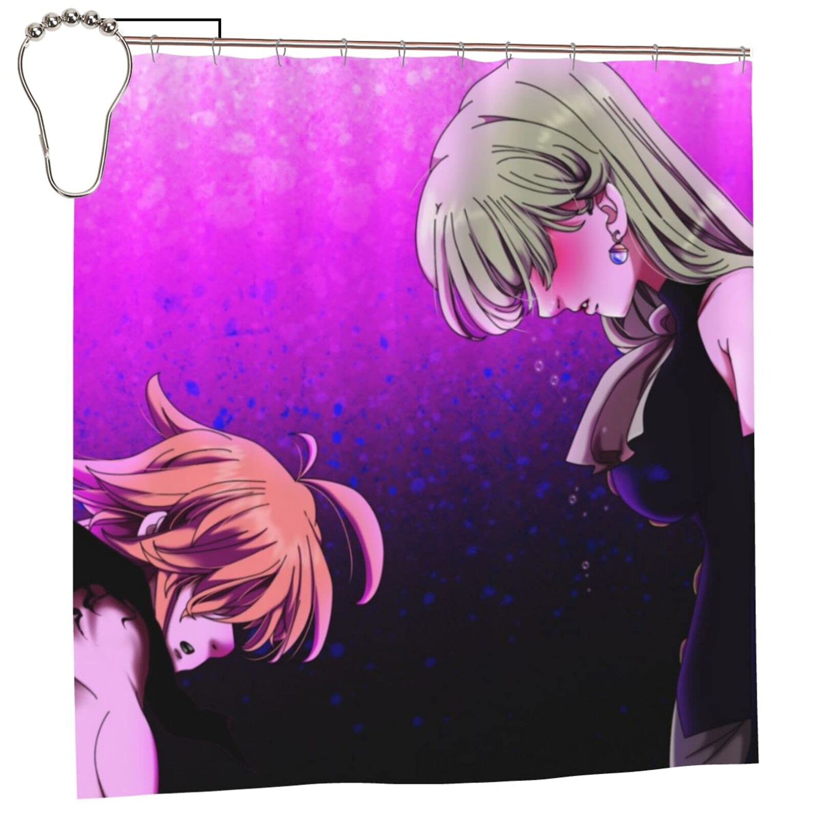 The Seven Deadly Sins Anime Bathroom Shower Curtain Set - 72x72 Inch Waterproof Fabric with Hooks - Machine Washable for Easy Care - Perfect for Anime Fans, Themed Bathrooms & Unique Home Decor
