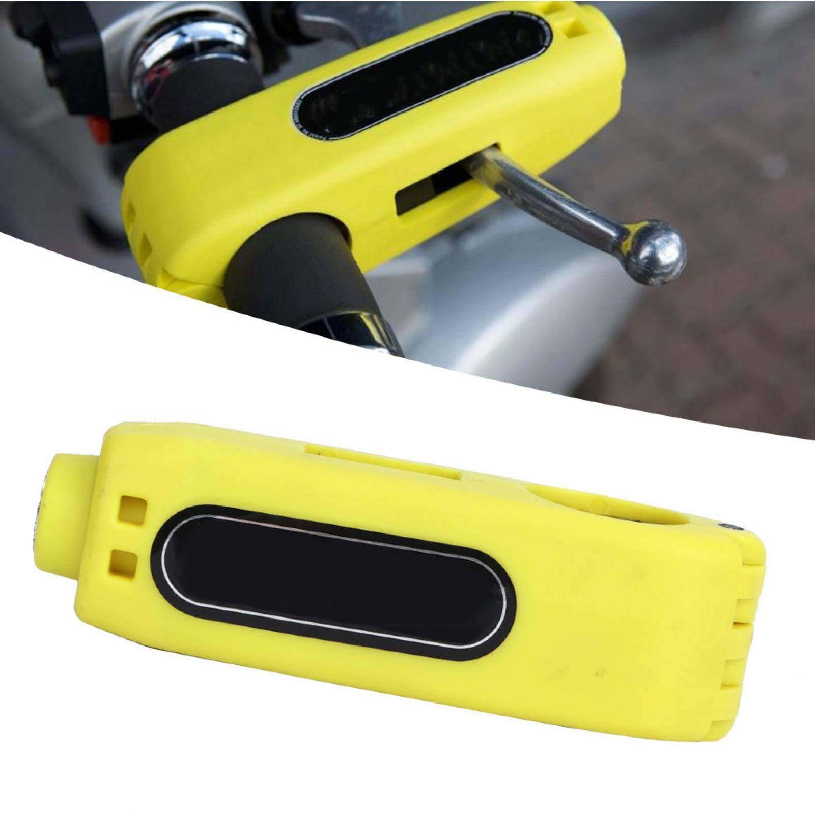 Ymiko Universal Motorcycle Anti-Theft Lock - Yellow for Handlebar & Brake Lever Security