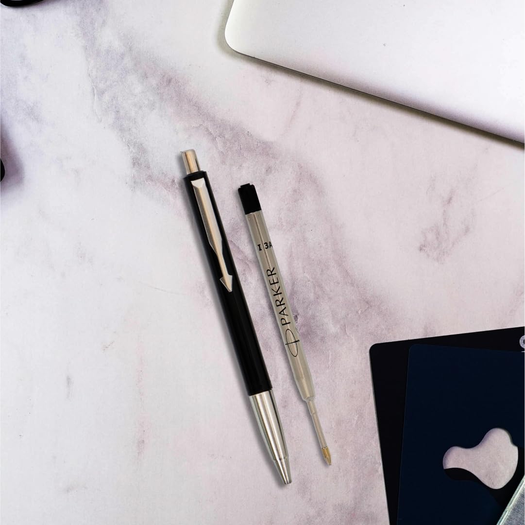 PARKER Ball Pen Refills - Medium Black Ink for Office & Writing