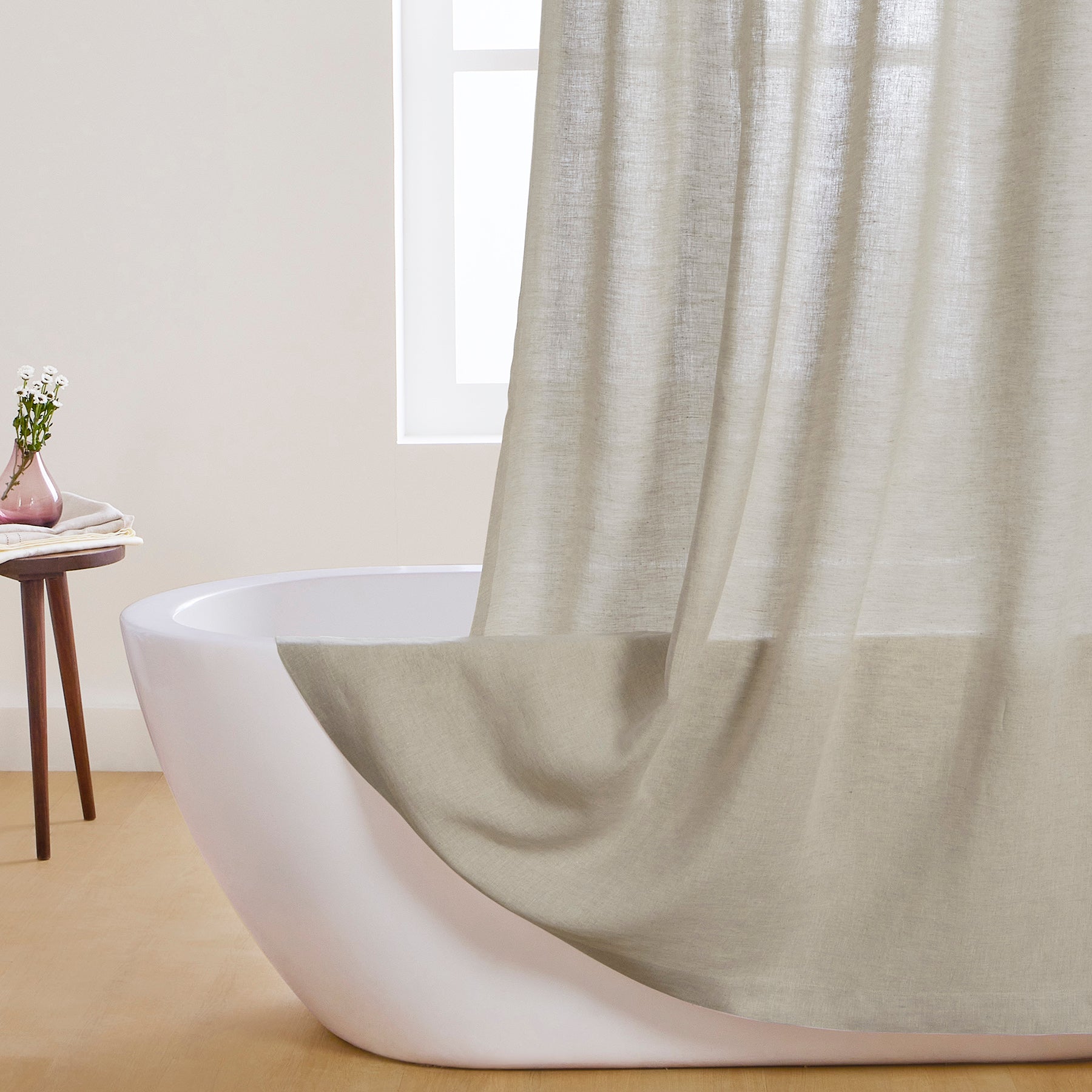 Premium Linen Shower Curtain - Breathable & Quick-Dry Bathroom Decor for Modern Homes | Perfect for Spa-Like Bathroom Retreats