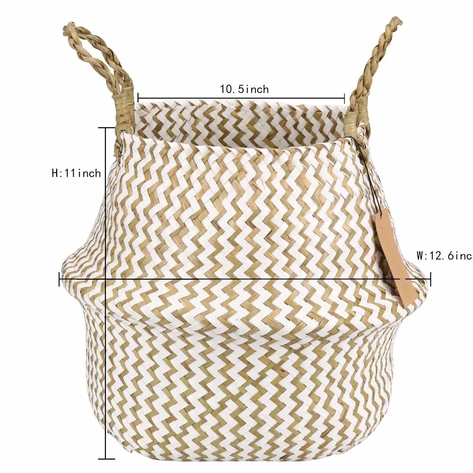 Handmade Natural Woven Seagrass Storage Basket - Large 10