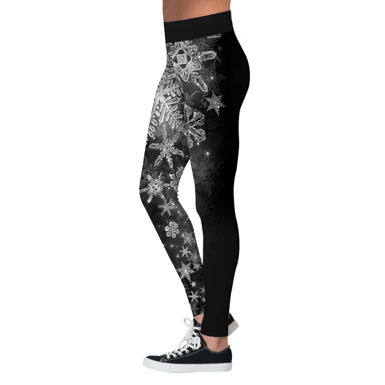Women's High Waisted Tummy Control Leggings - Christmas Santa & Snowman Print Yoga Pants for Running, Pilates & Workout | Festive Holiday Activewear