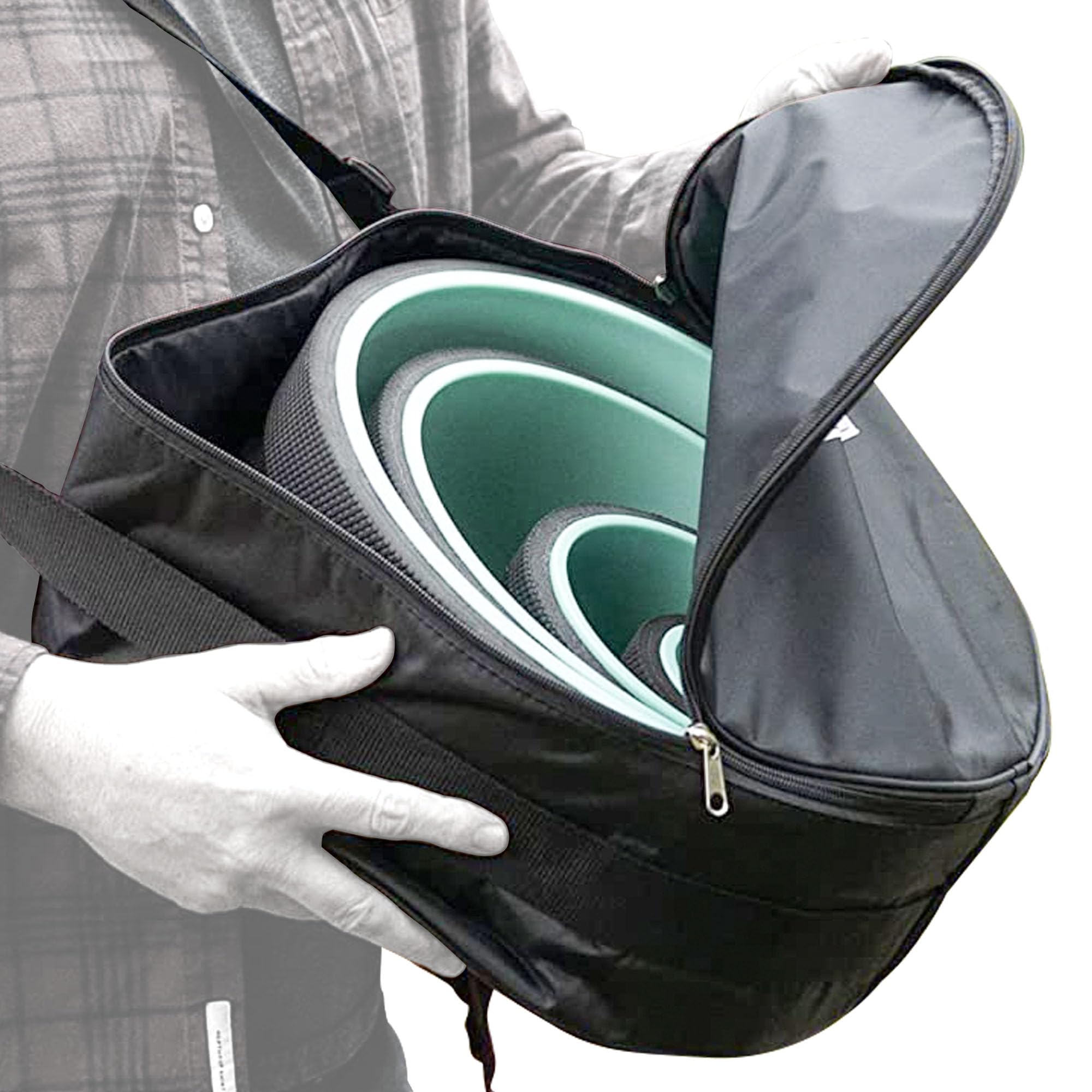 Chirp Wheel Carrying Case - Portable Travel Storage for Back Pain Relief & Yoga Stretching - Fits Yoga Accessories and Foam Rollers (Wheels Not Included) - Perfect for Gym, Travel, and Home Use