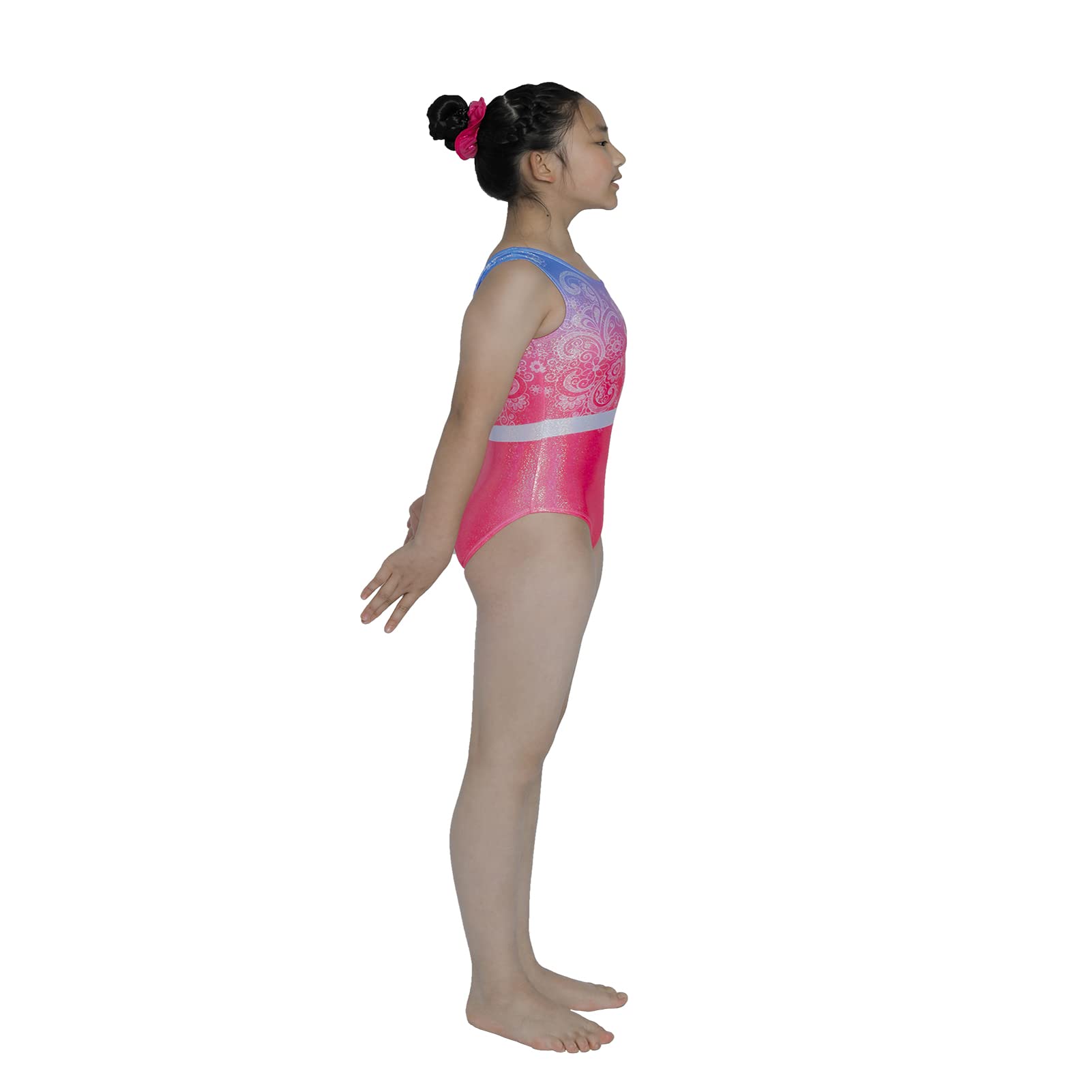 **Aosva Girls Gymnastics Leotards – Sparkly Rainbow One-Piece Dance Leotard for Ages 2-14 | Perfect for Ballet, Cheerleading & Performance**