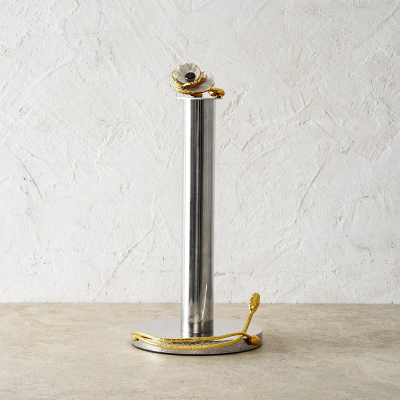 Stainless Steel Anemone Paper Towel Holder - Elegant & Functional Kitchen Organizer for Countertop or Wall Mount - Perfect for Home, Office, or Restaurant Use