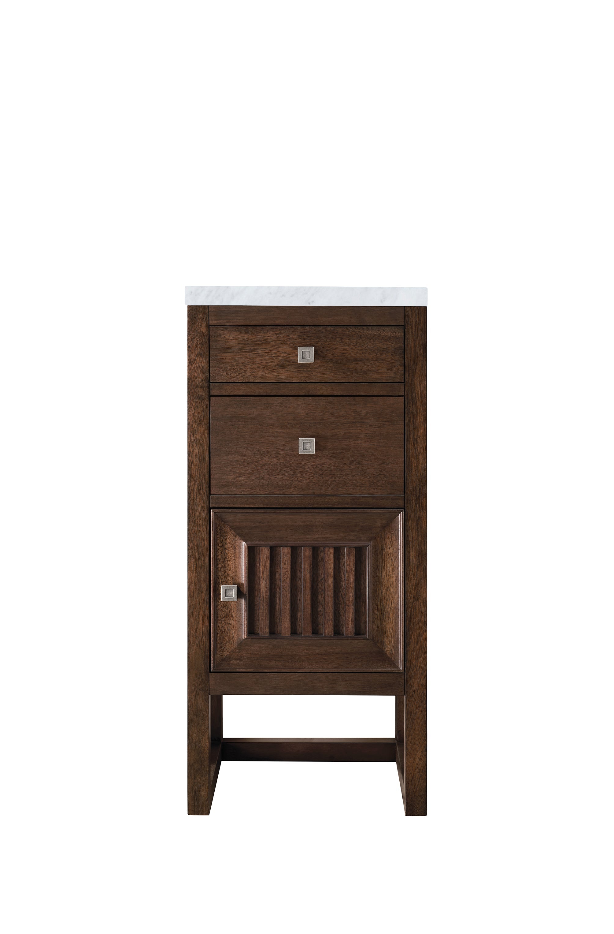 Mid Century Modern Acacia Wood Cabinet with Drawers & Door - 15