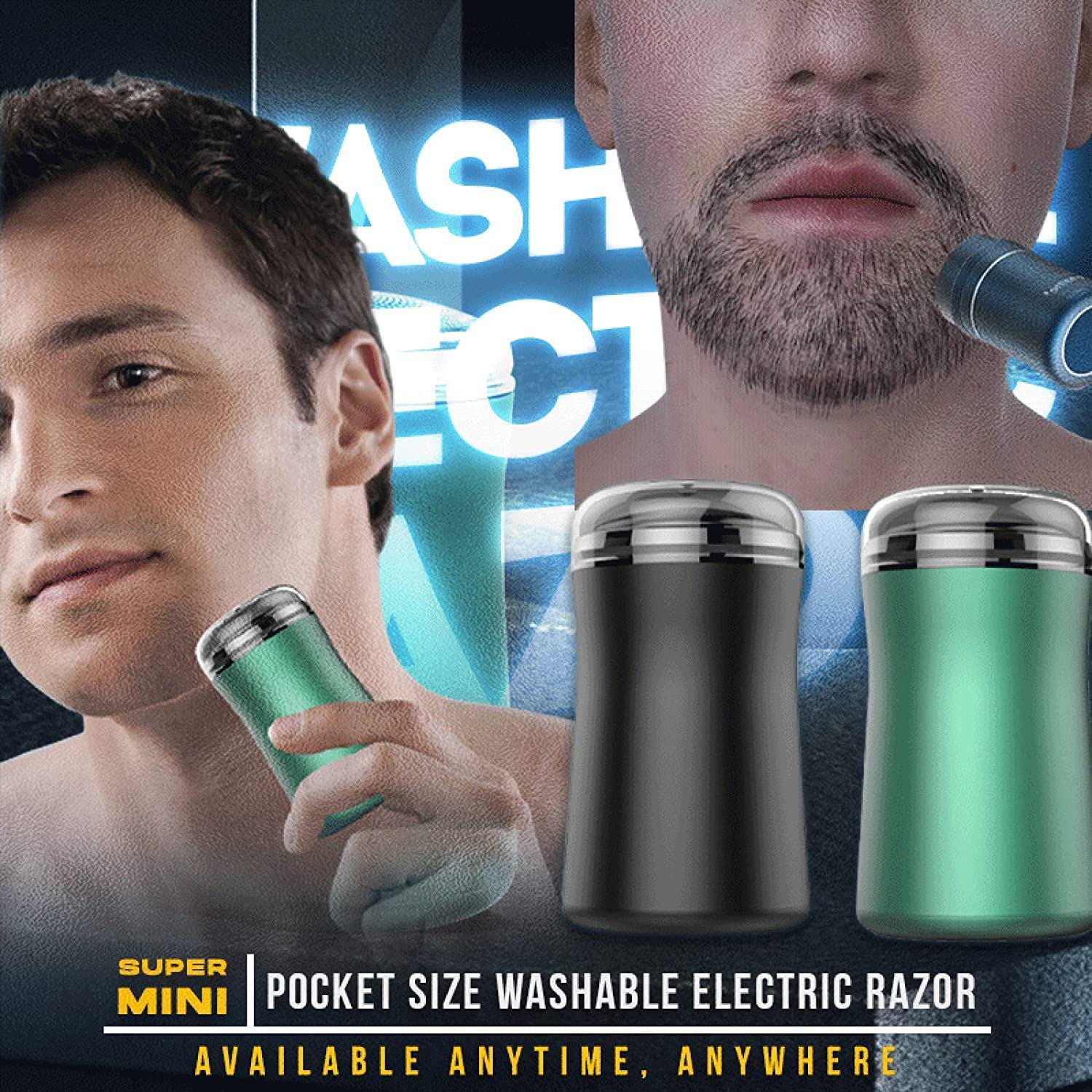 Portable USB Rechargeable Electric Razor for Men - Waterproof, Silent, 0.11mm Ultra-Thin Mesh - Pocket Size Travel Shaver & Beard Trimmer - Perfect Gift for Boyfriend, Husband or Father (Black) - Ideal for Travel, Gym, Office & Daily Grooming