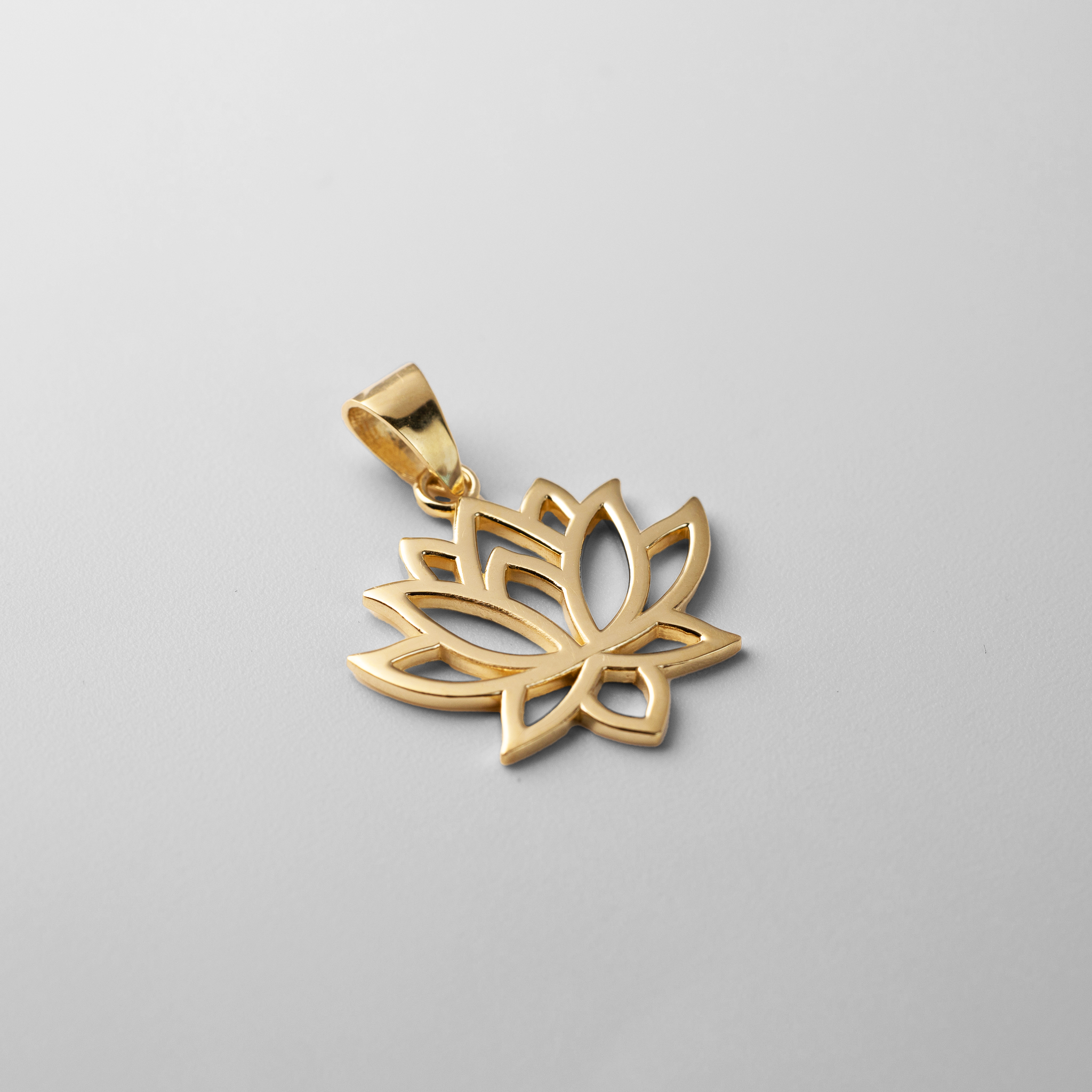 18K Gold Lotus Flower Pendant Necklace PT2807 - Elegant Buddhist Jewelry for Women, Perfect for Meditation, Yoga & Spiritual Gifts